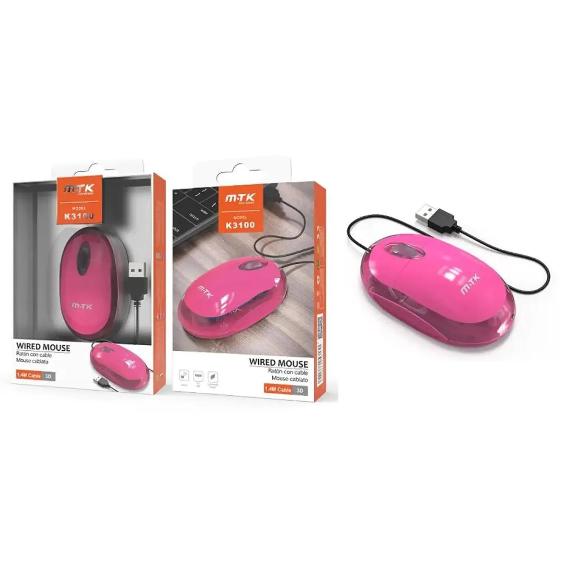 Mouse K3100 Ottico 1000dpi Rosa