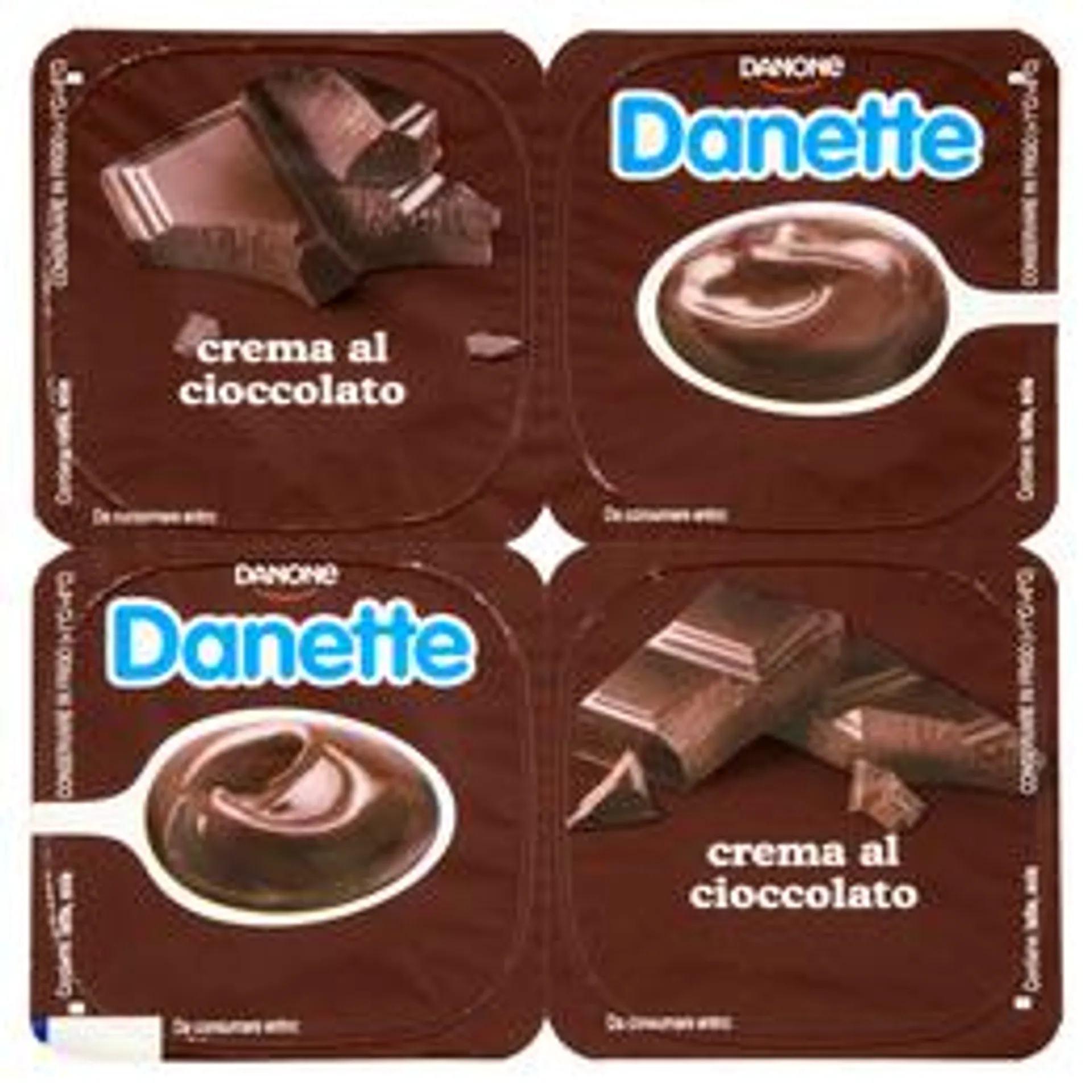 Danette, budino gusto cioccolato, fresco dessert, Senza Conservanti, Senza Glutine, 4x125g