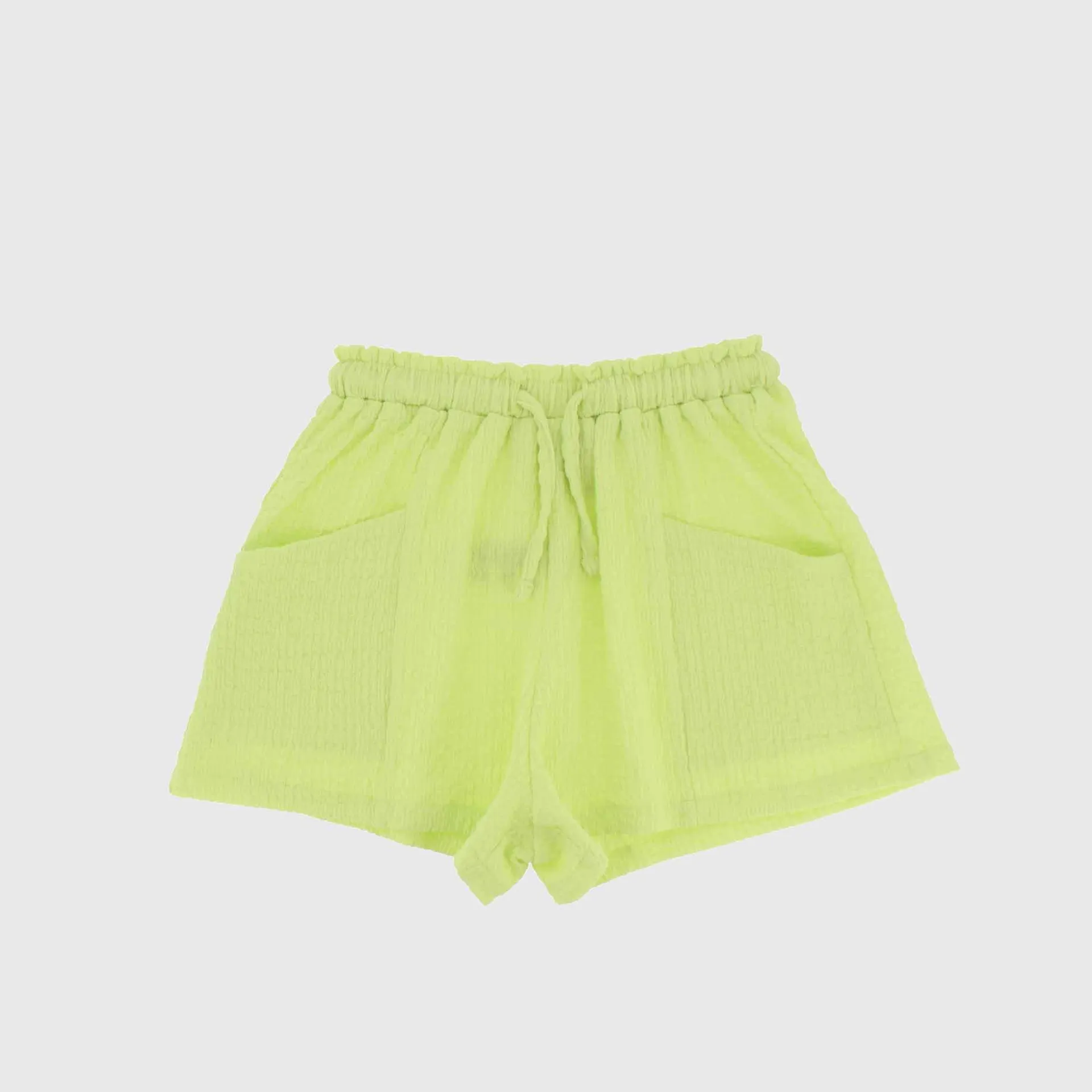 Shorts in seersucker da Bambina, GIALLO