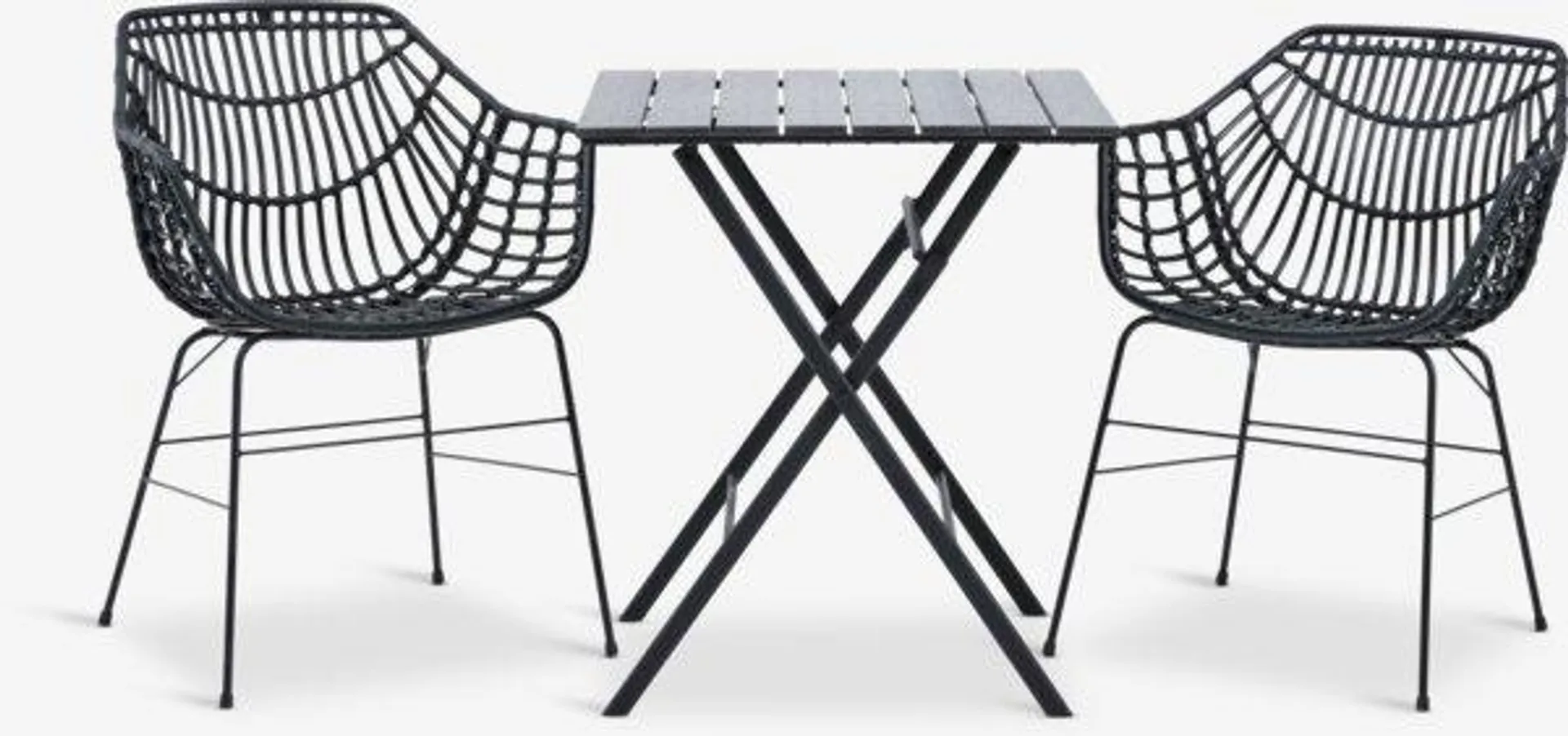 SANDVIKA Tavolo L65 cm + 2 ILDERHUSE Sedie nero
