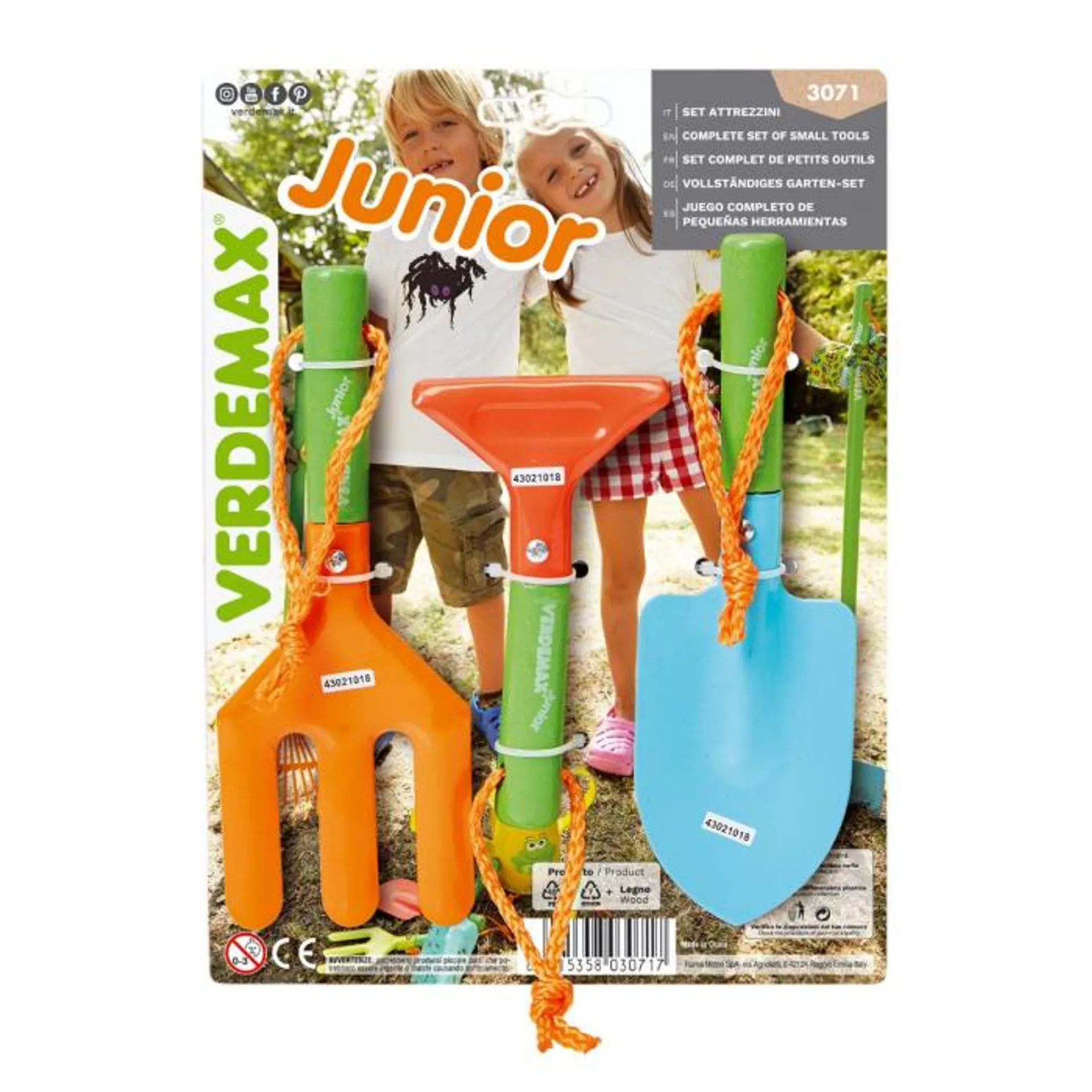 Set 3pz attrezzi giardino per bimbi Verdemax