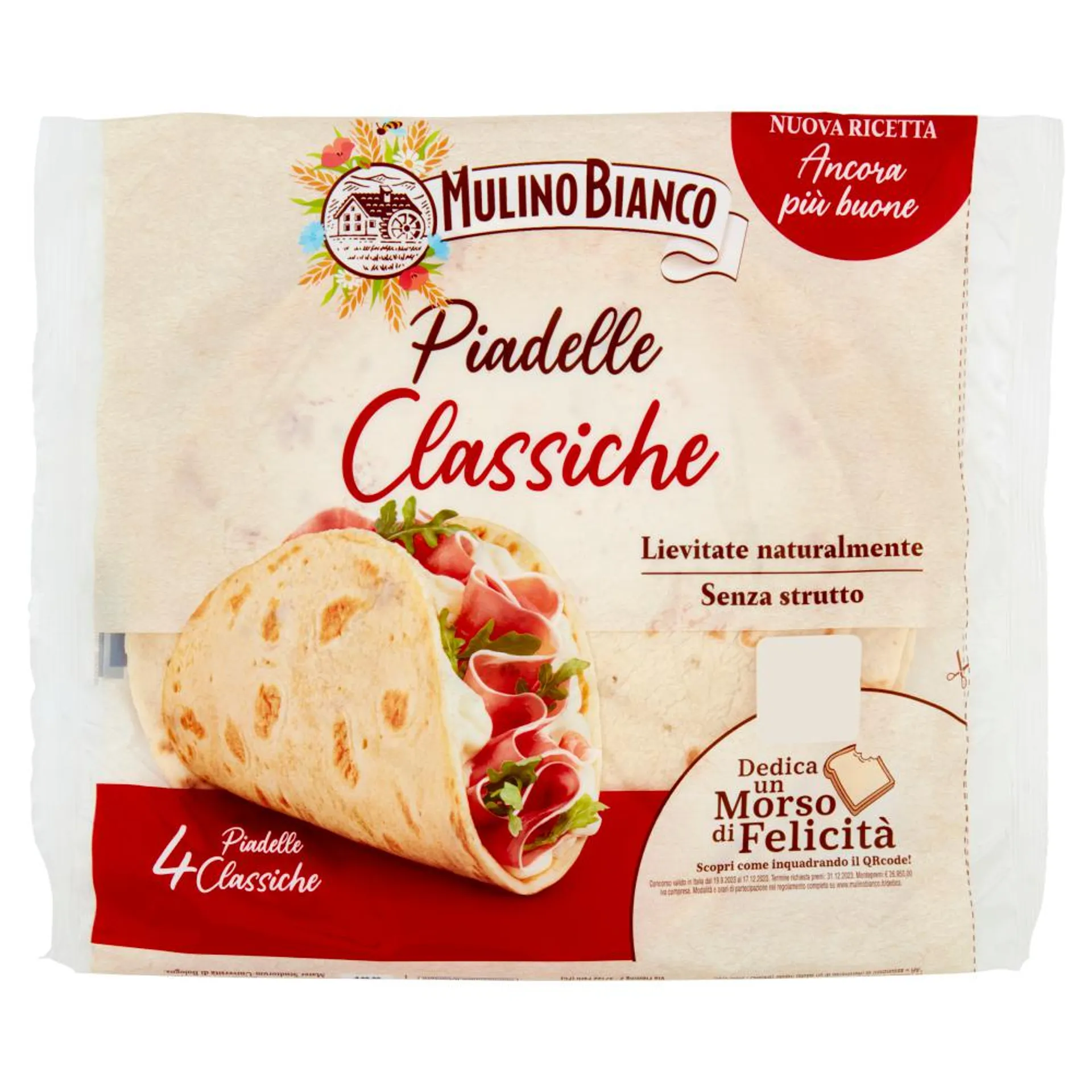 Mulino Bianco Piadelle Classiche Ideale per Piadina 4pz 300g