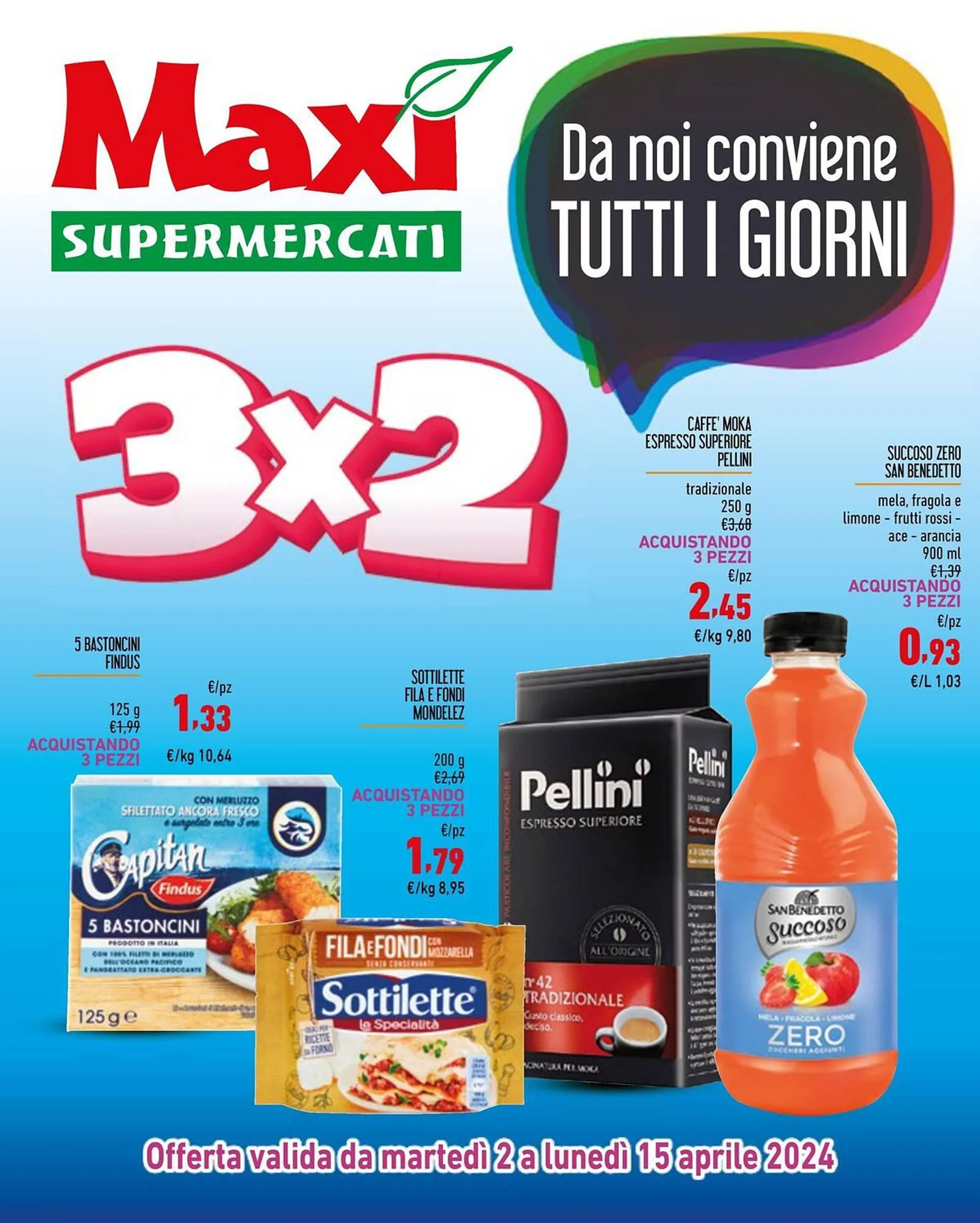 Volantino Maxi Supermercati da 2 aprile a 15 aprile di 2024 - Pagina del volantino 1
