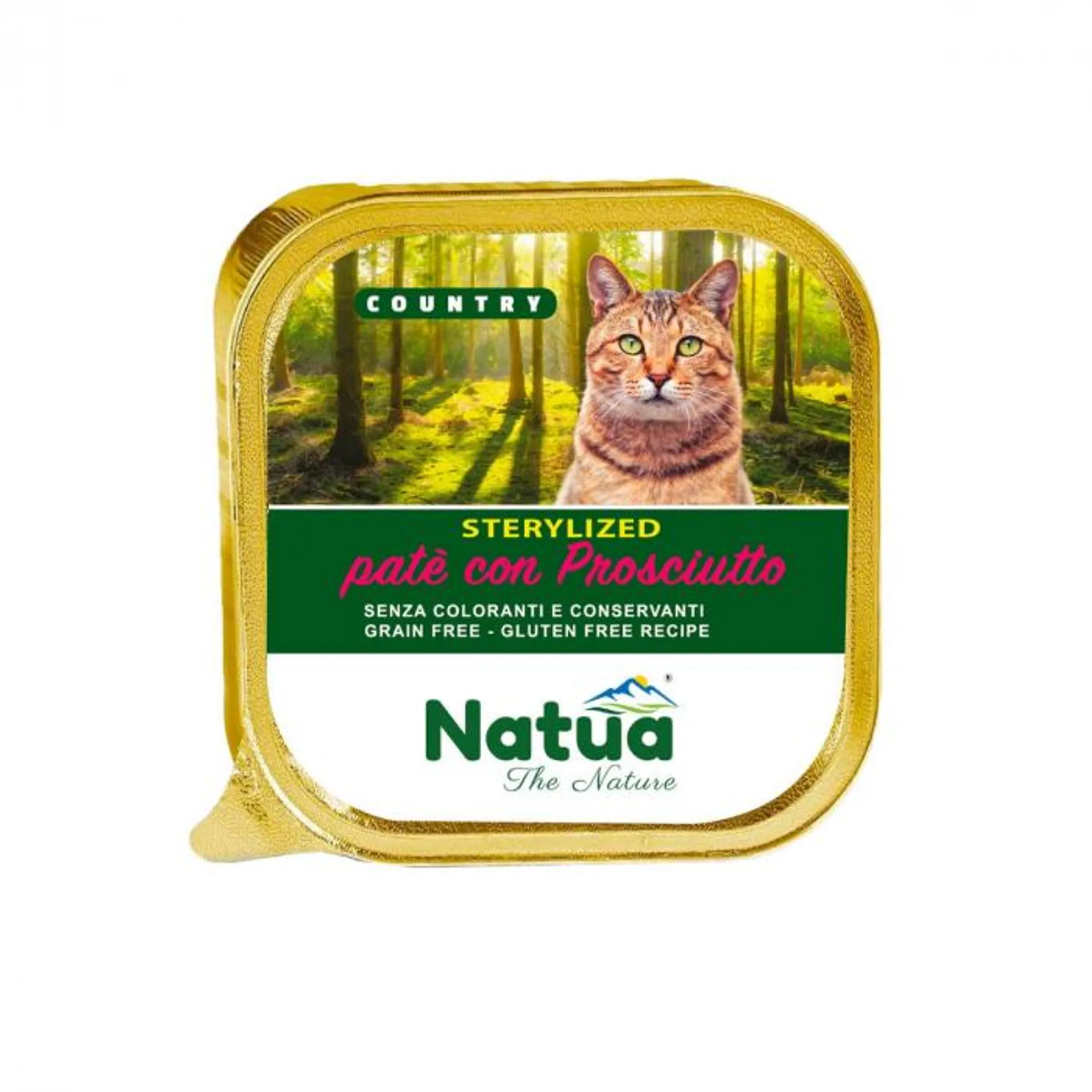 Natua Country Cat Sterilized per gatti sterilizzati Prosciutto 100g