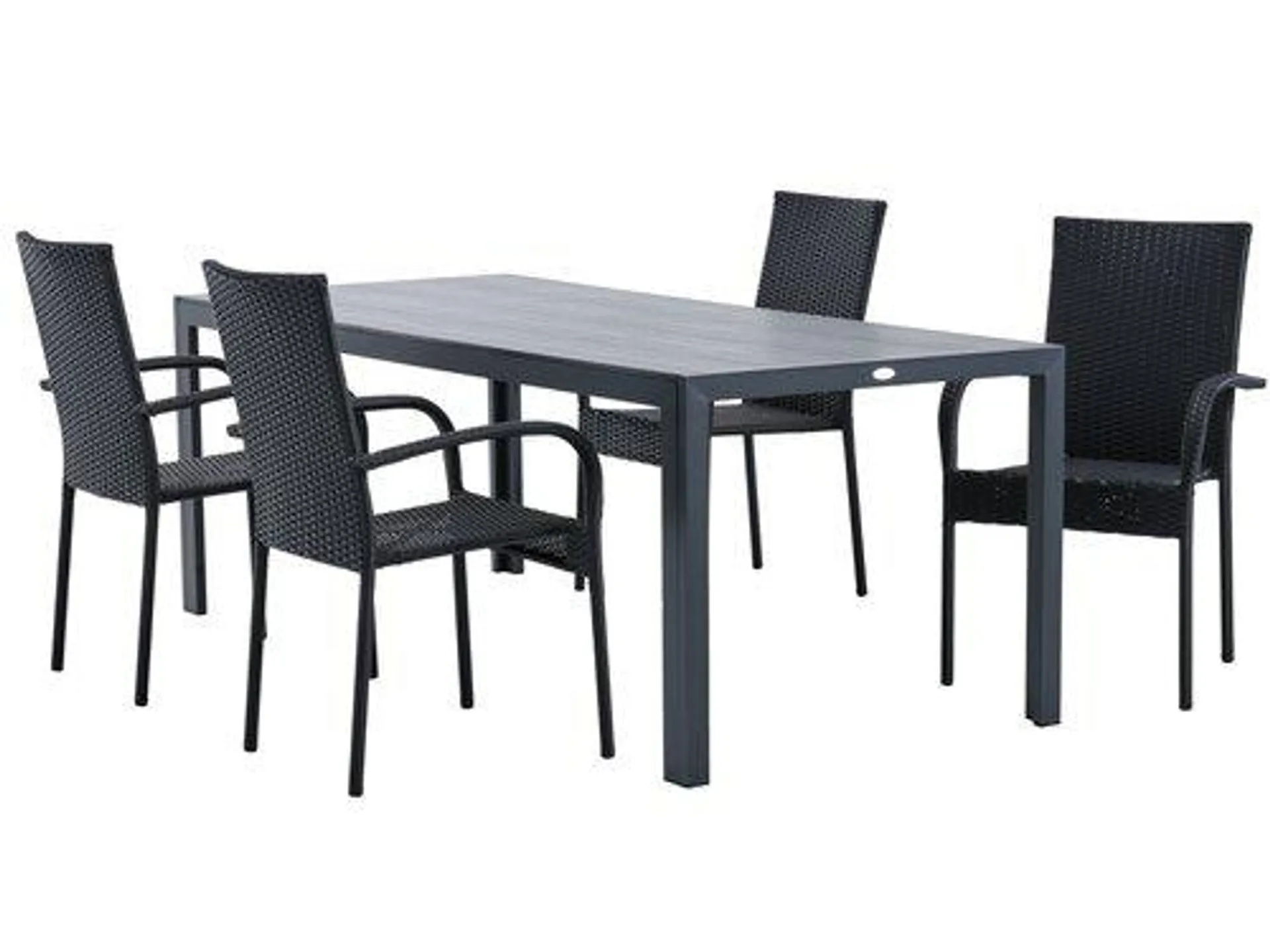 Tavolo MADERUP L205 cm + 4 Sedie GUDHJEM nero