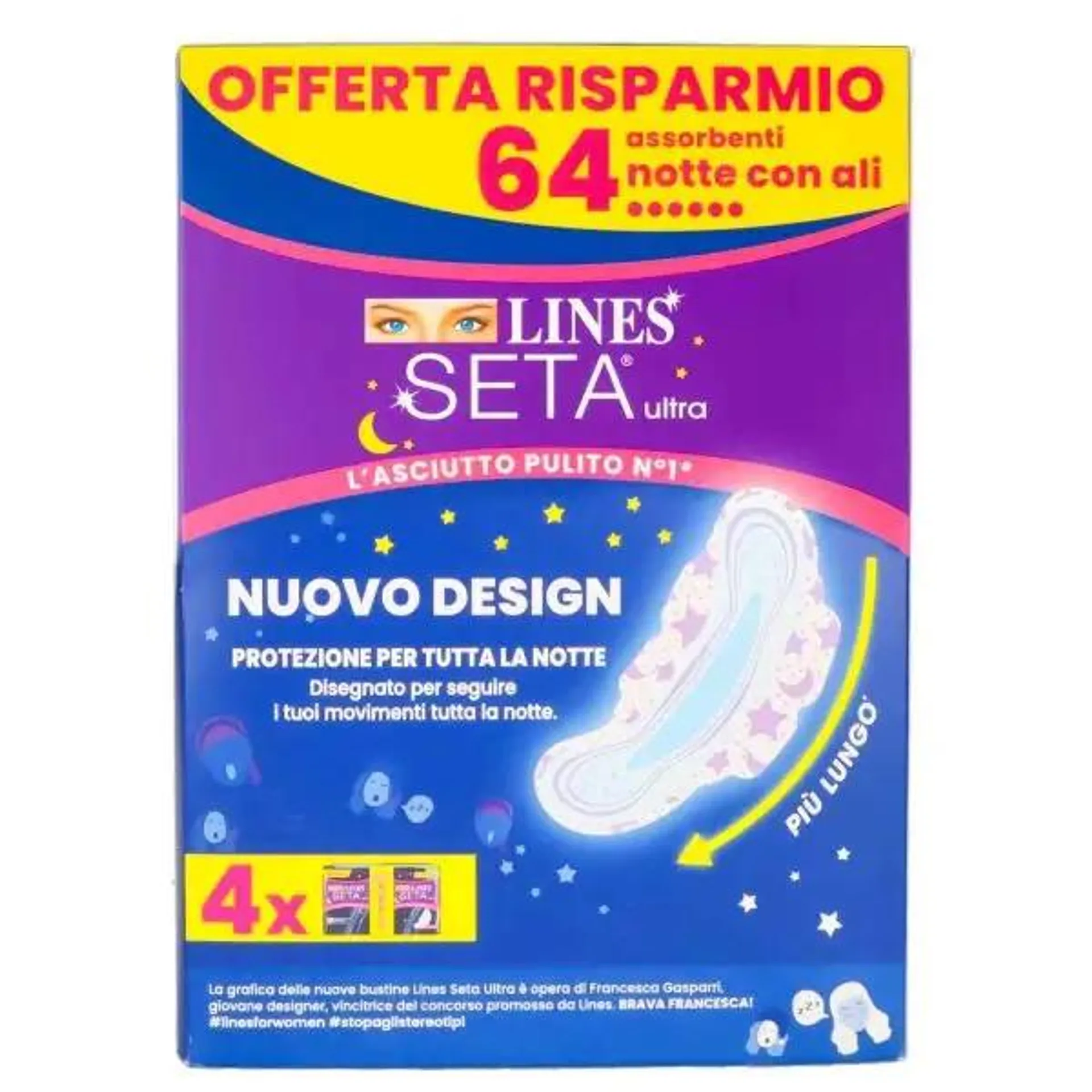 LINES SETA ULTRA NOTTE CON ALI 64 PZ