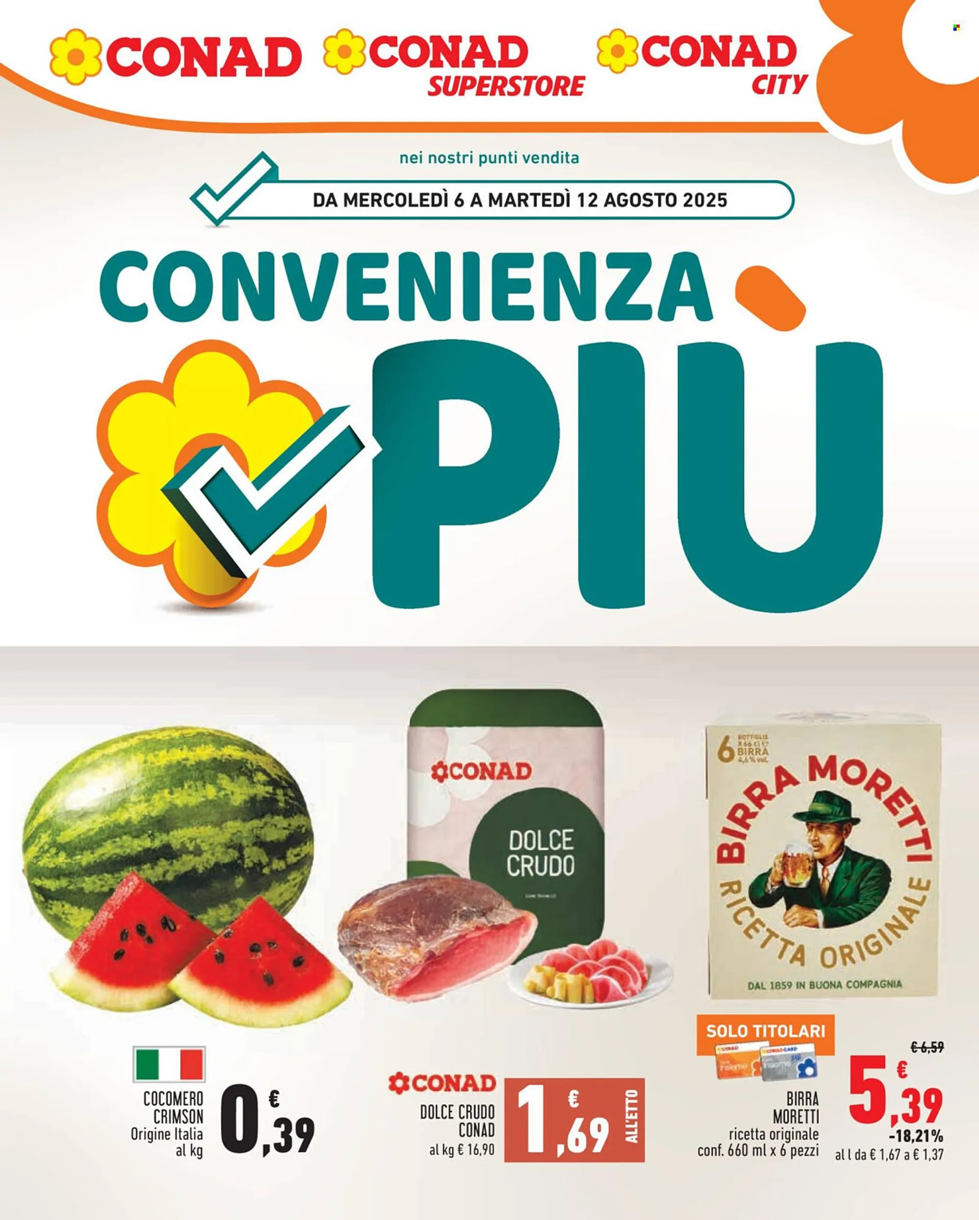 Volantino Conad da 6 agosto a 12 agosto di 2025 - Pagina del volantino 1