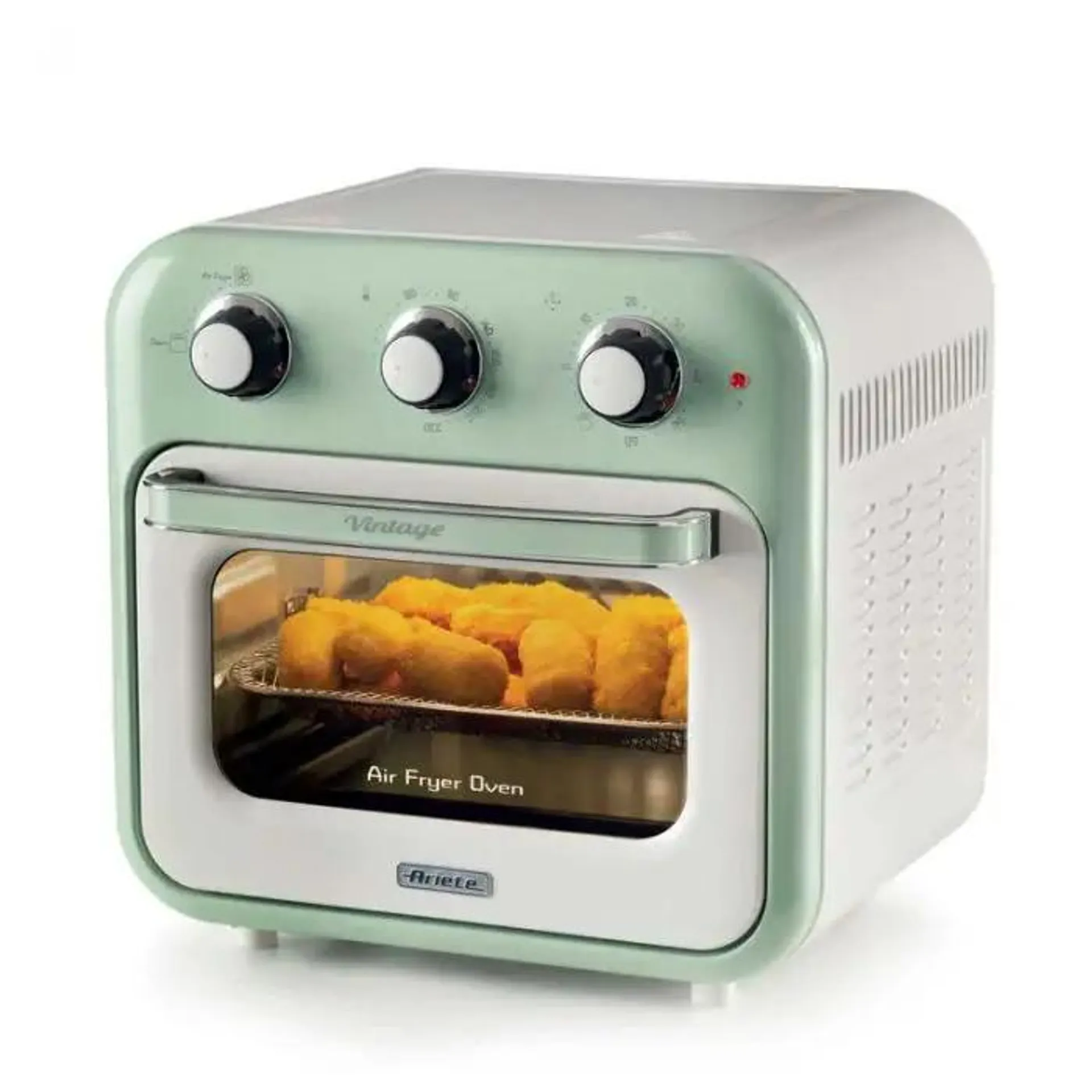 Ariete 4632 friggitrice ad aria e forno vintage, 1400w, 2in1, capacità 16l, accessori inclusi, timer 60 minuti, doppio vetro, verde