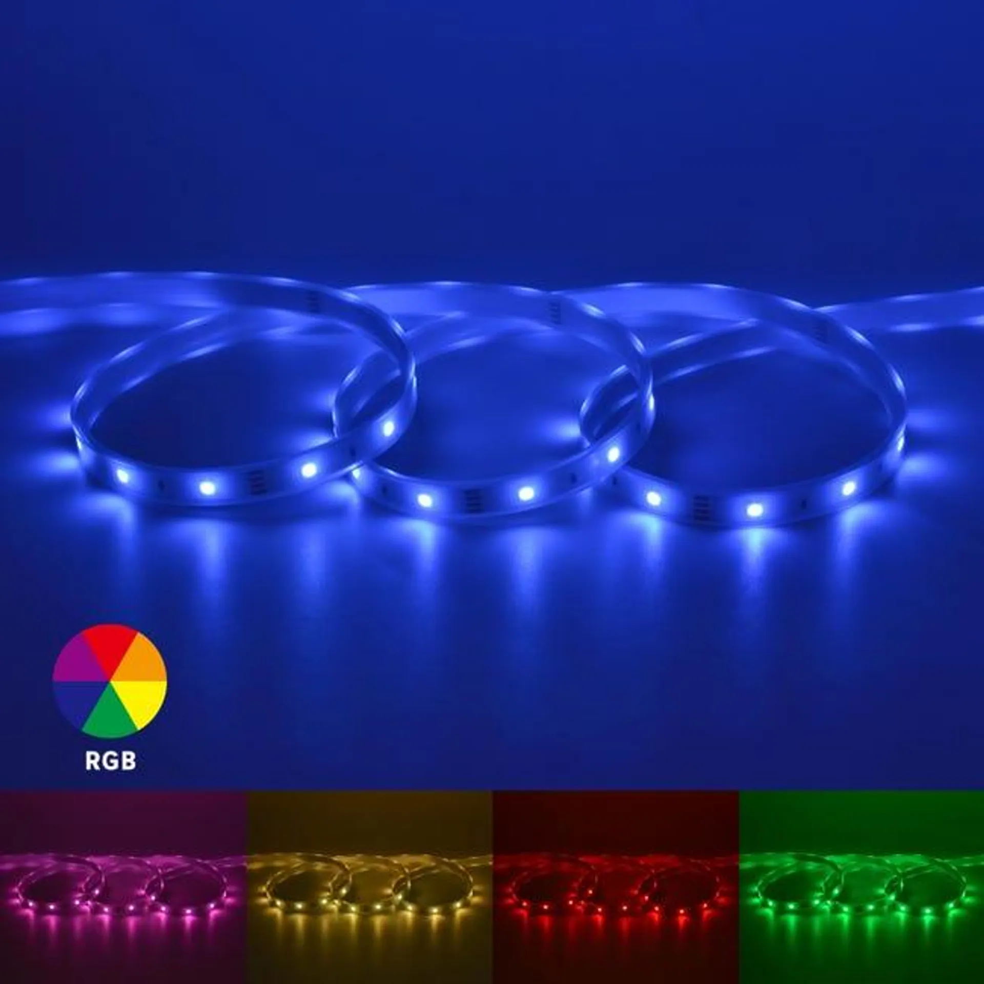 Kit striscia led 5m luce rgb multicolore