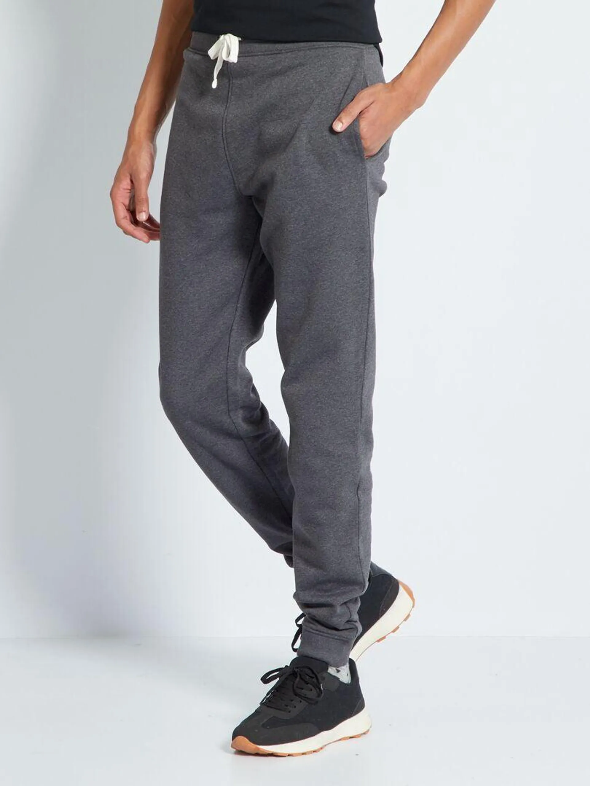 Pantaloni in tessuto felpato L36 + 190 cm - GRIGIO