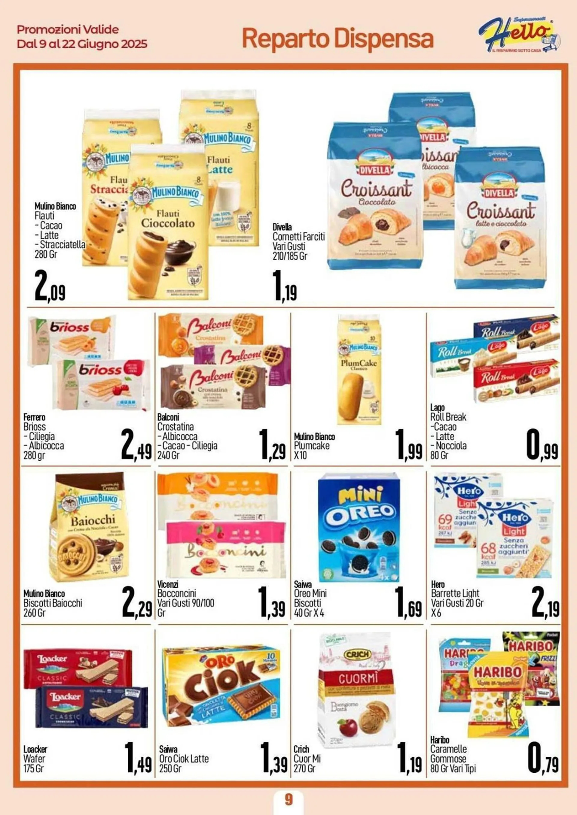 Volantino Hello Supermercati da 9 giugno a 22 giugno di 2025 - Pagina del volantino 9