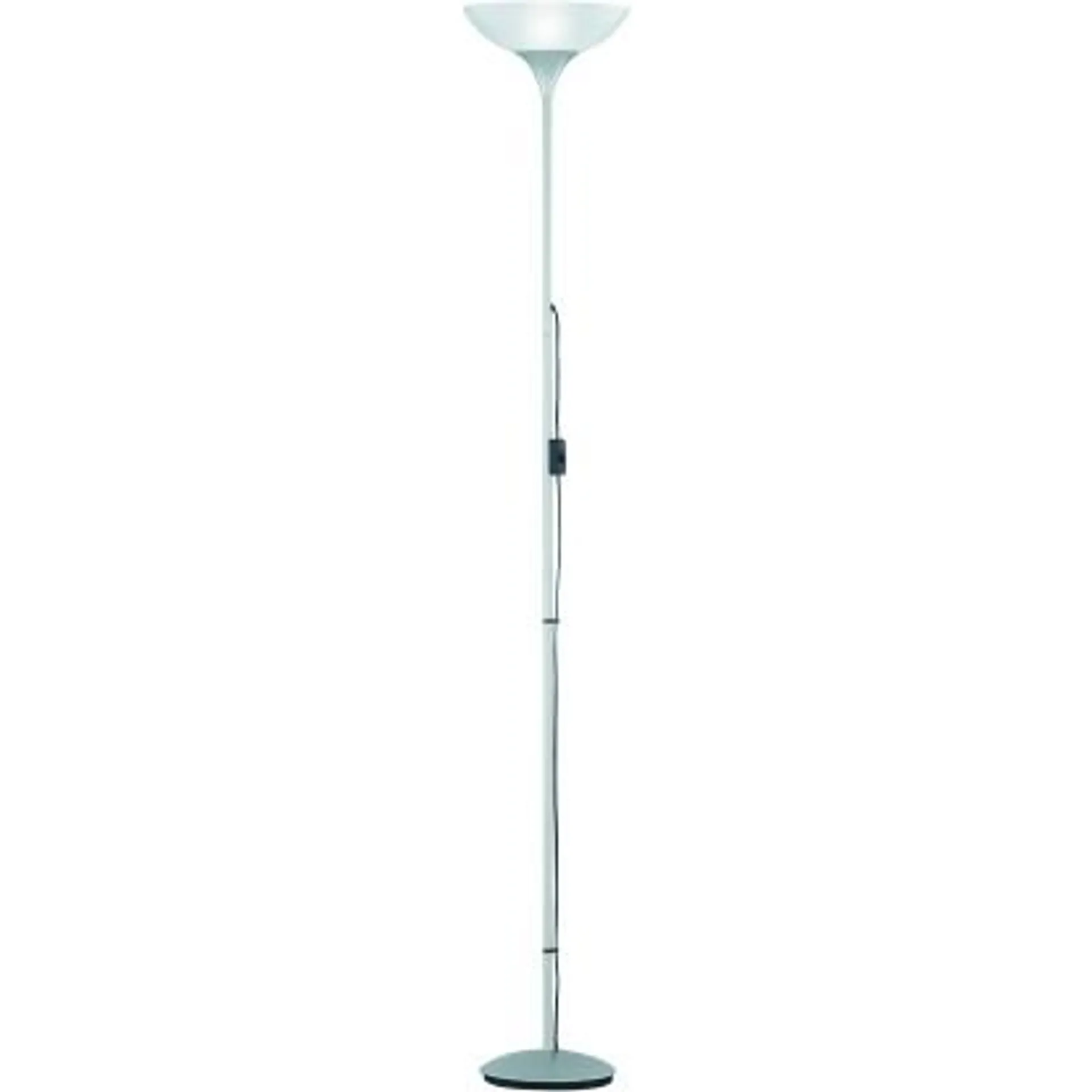 Piantana Trio Dezwo alluminio cromato e diffusore bianco 180 cm