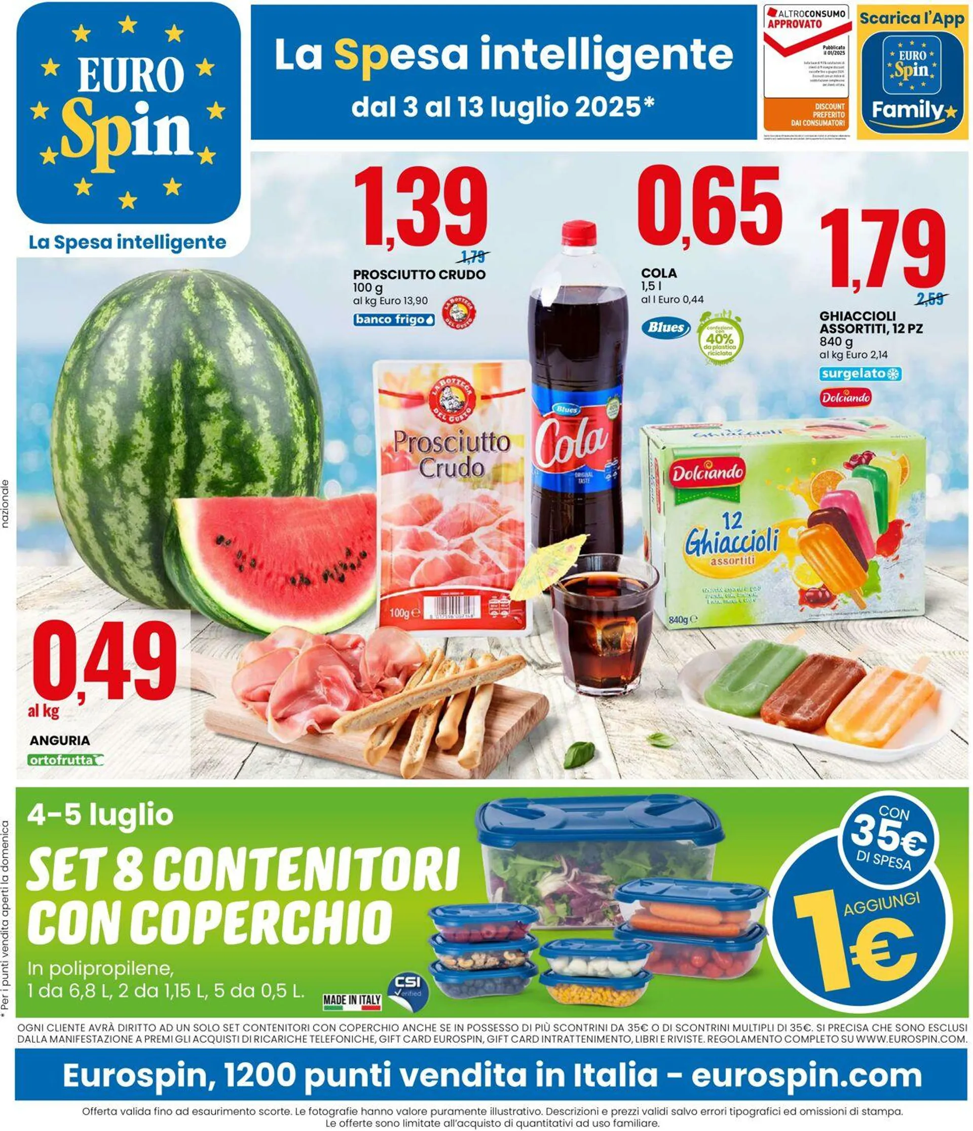 EURO Spin Volantino attuale da 3 luglio a 13 luglio di 2025 - Pagina del volantino 1