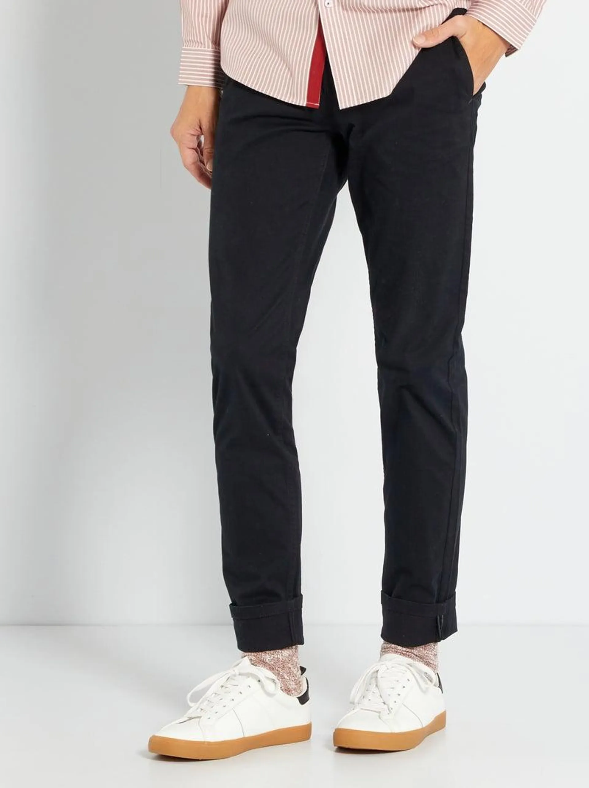 Pantaloni chino slim - L34 - NERO