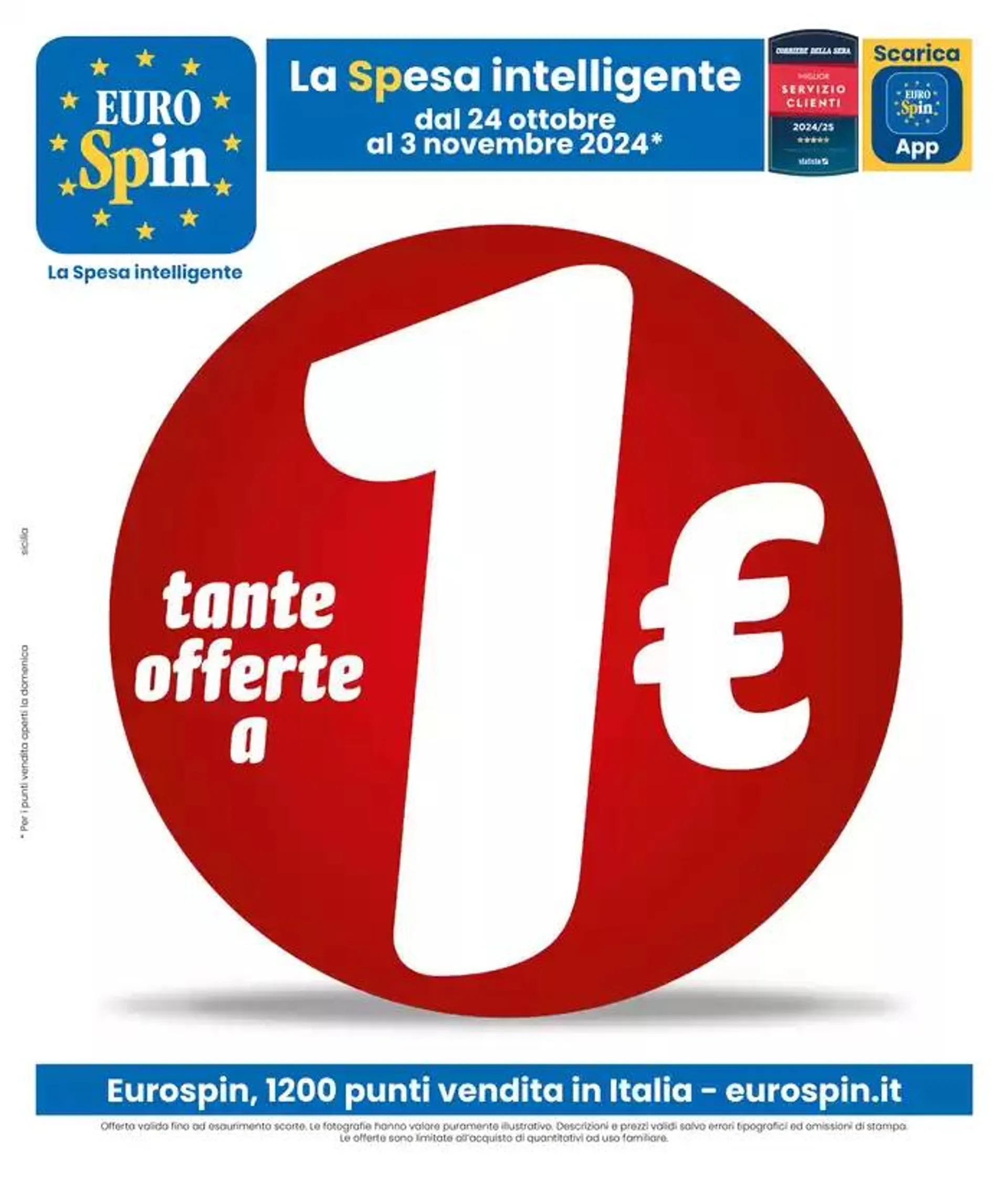 Tante offerte a 1€ da 24 ottobre a 3 novembre di 2024 - Pagina del volantino 1