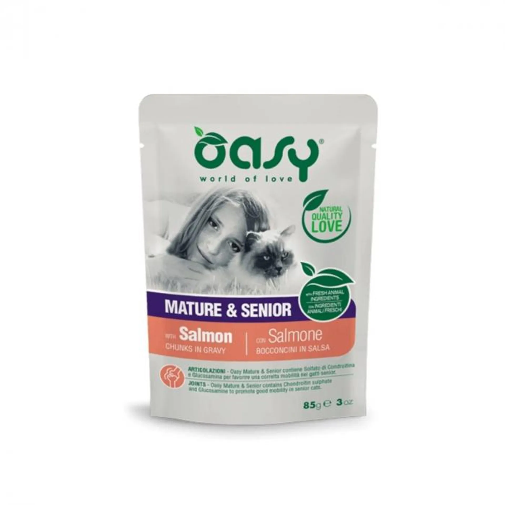 Oasy Cat Mature & Senior bocconcini per gatti anziani Salmone 85g