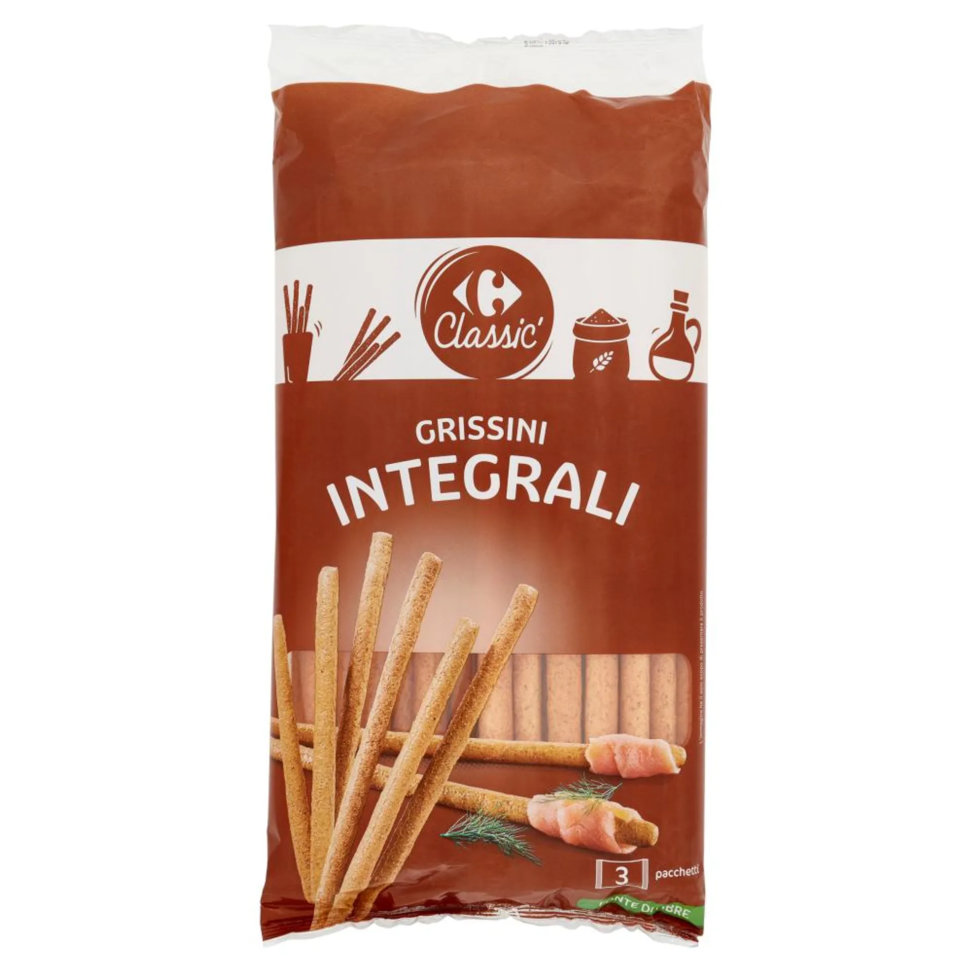 Carrefour Classic Grissini Integrali 3 x 60 g