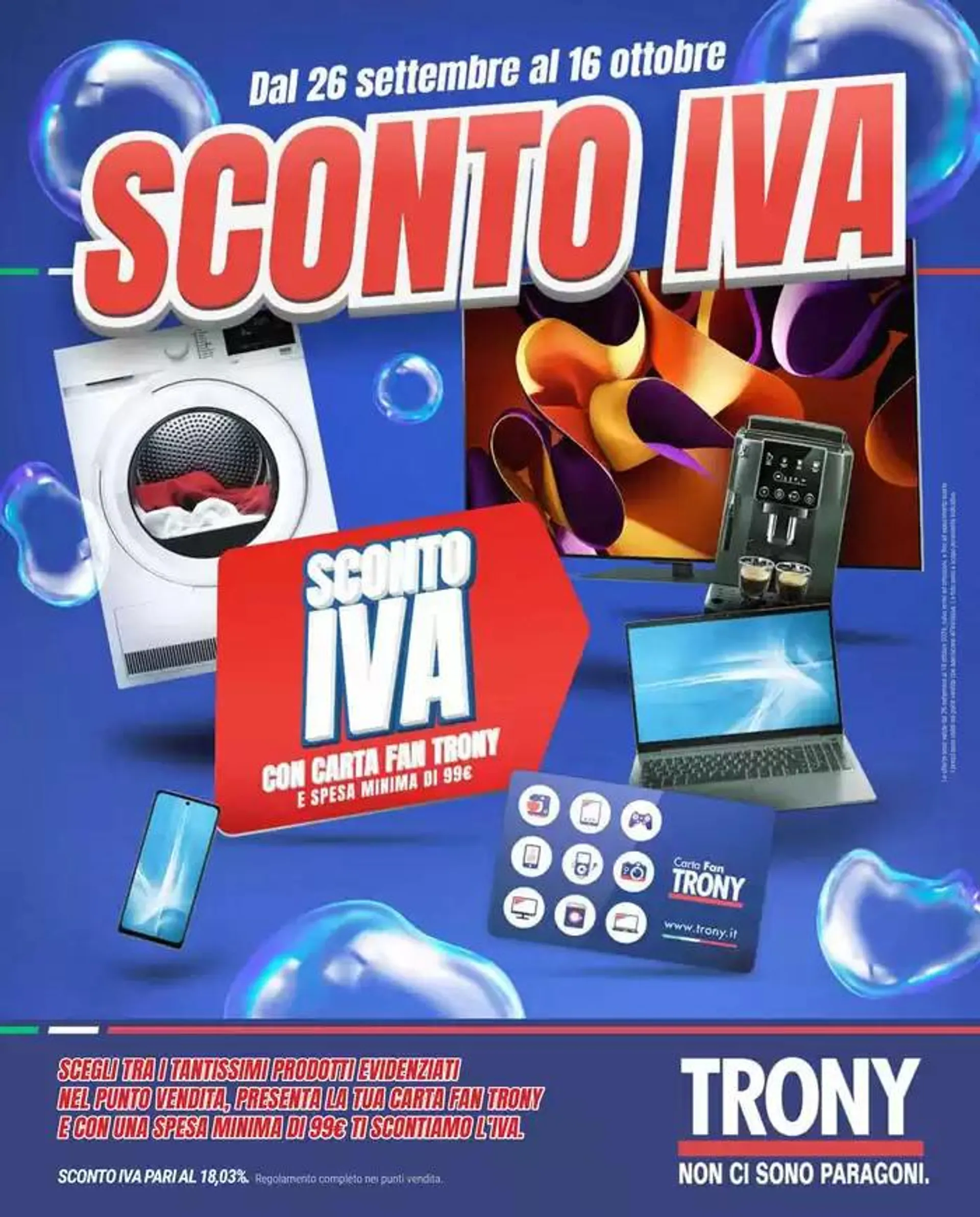 SCONTO IVA da Trony! da 26 settembre a 16 ottobre di 2024 - Pagina del volantino 1