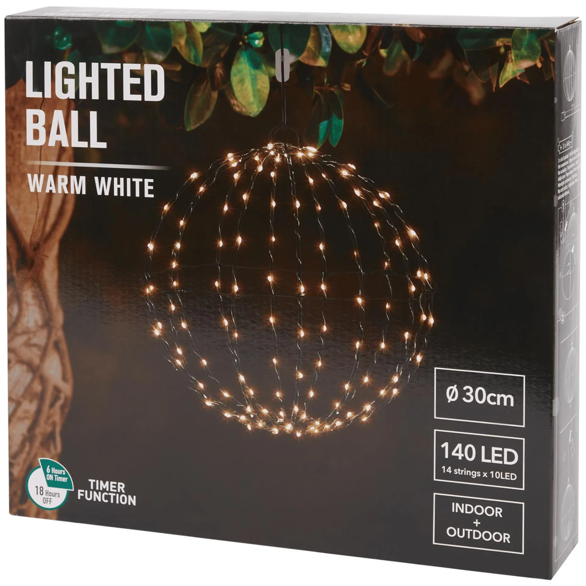 Sfera luminosa luce bianco-calda