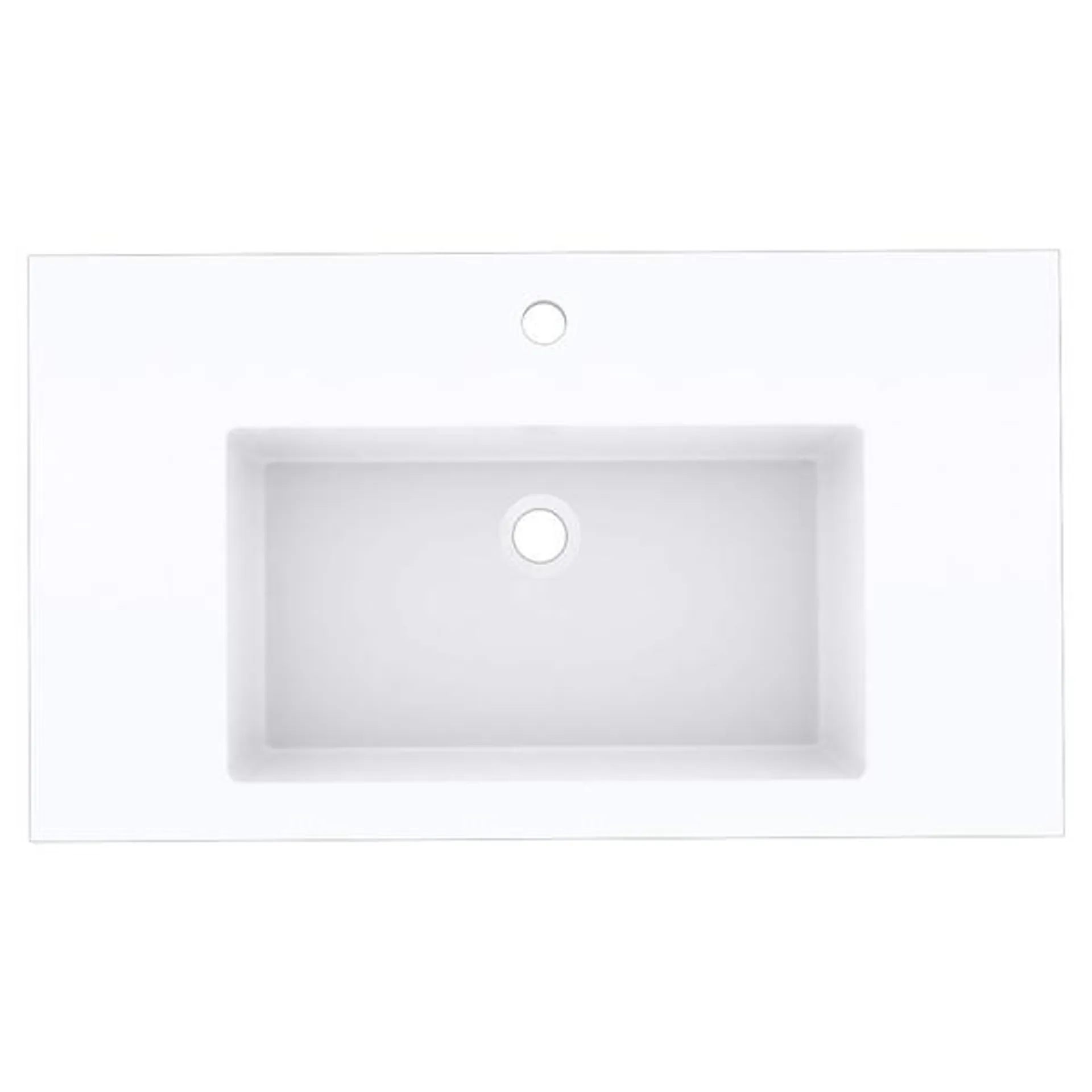 Lavabo da incasso rigo 1 vasca in mineralmarmo bianco lucido 81x15x46 cm (lxhxp)