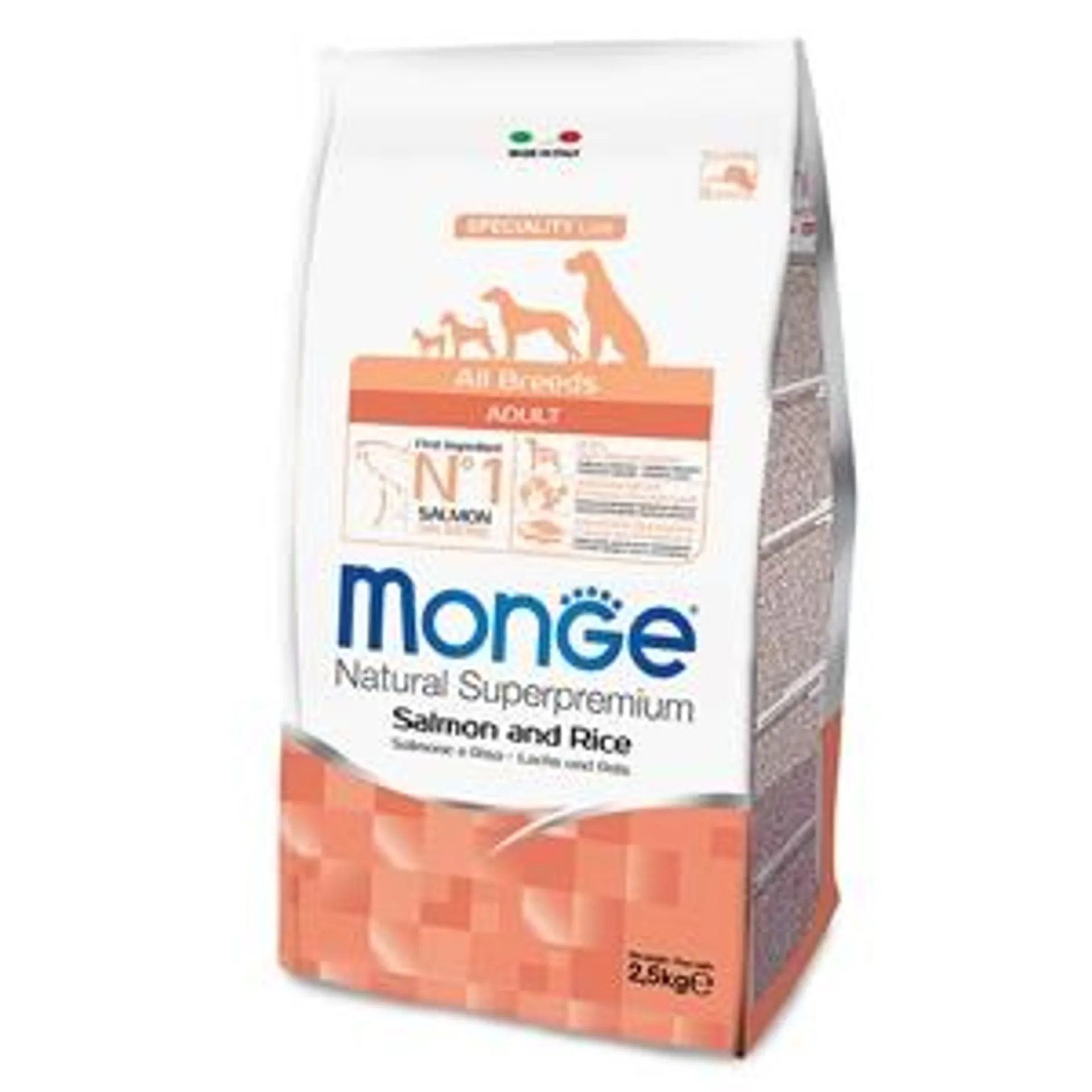 Monge - Natural Superpremium All Breeds Adult Salmone e Riso