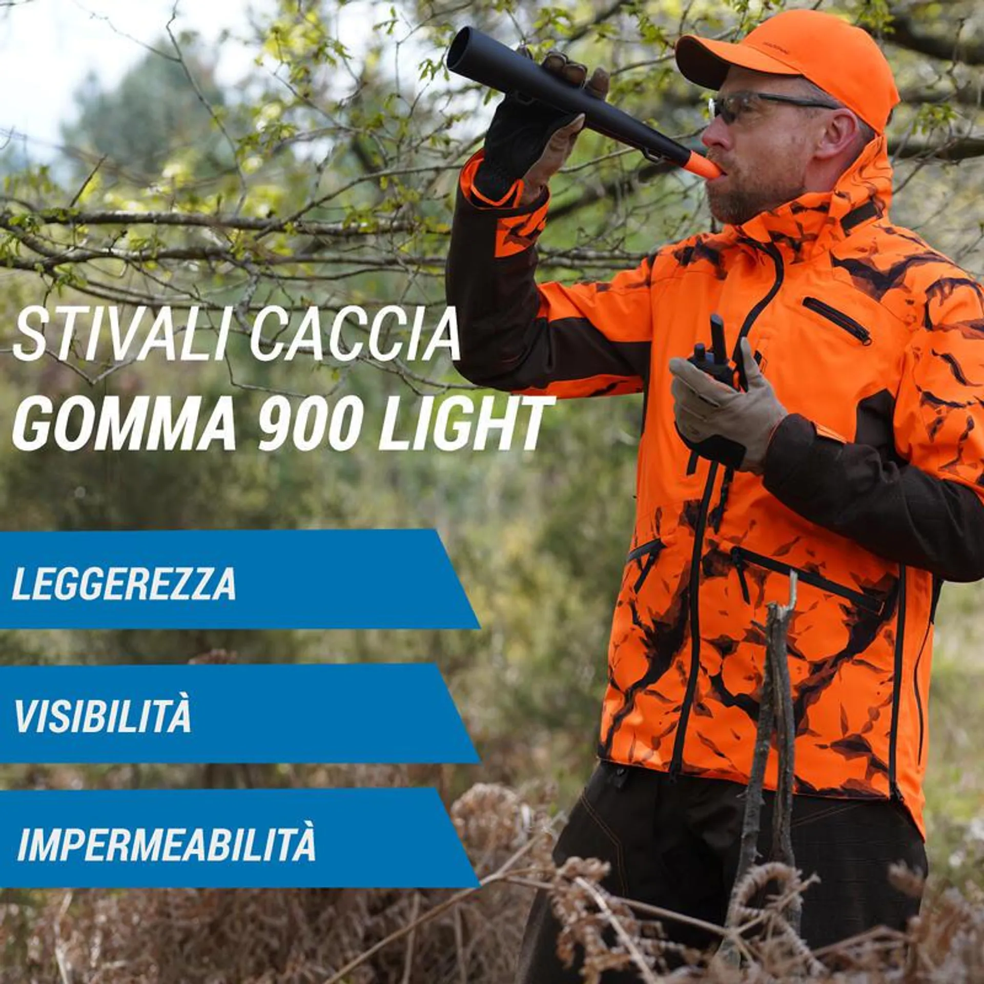 Giacca caccia resistente impermeabile SUPERTRACK 900 LIGHT arancione fluo