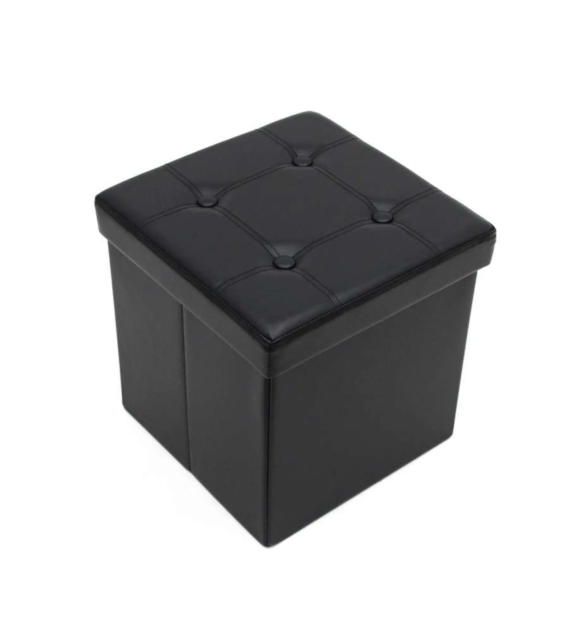 Pouff Pieghevole 38x38x38cm Nero