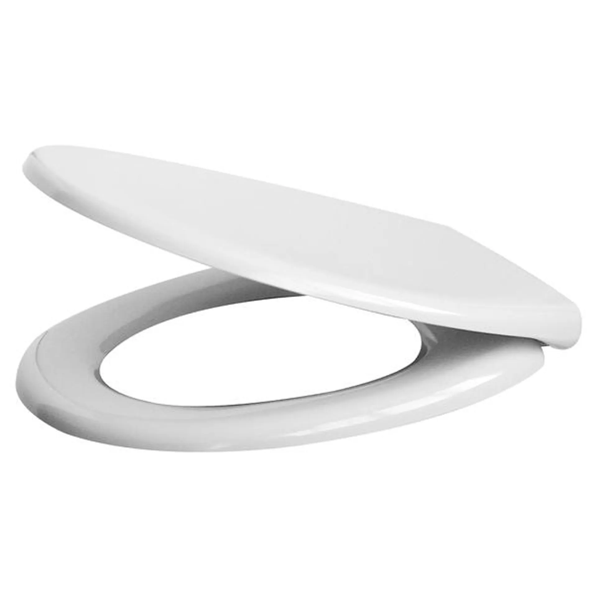 Copriwater universale ovale in termoindurente bianco con cerniere acciaio soft close