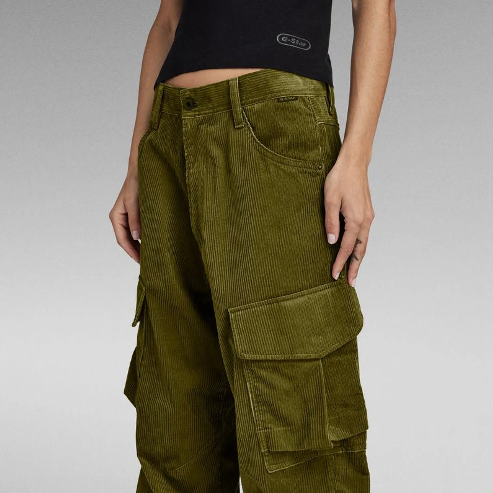 Cargo Cord 3D Boyfriend Pants