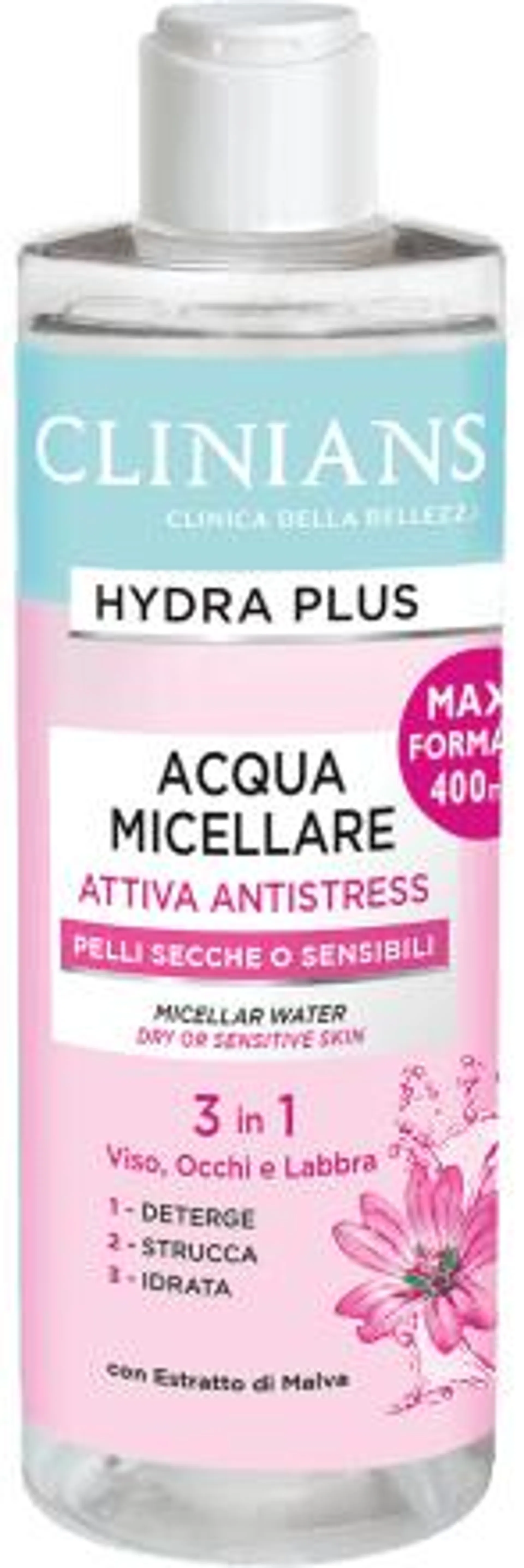 Acqua micellare attiva antistress Hydra Plus, 400 ml