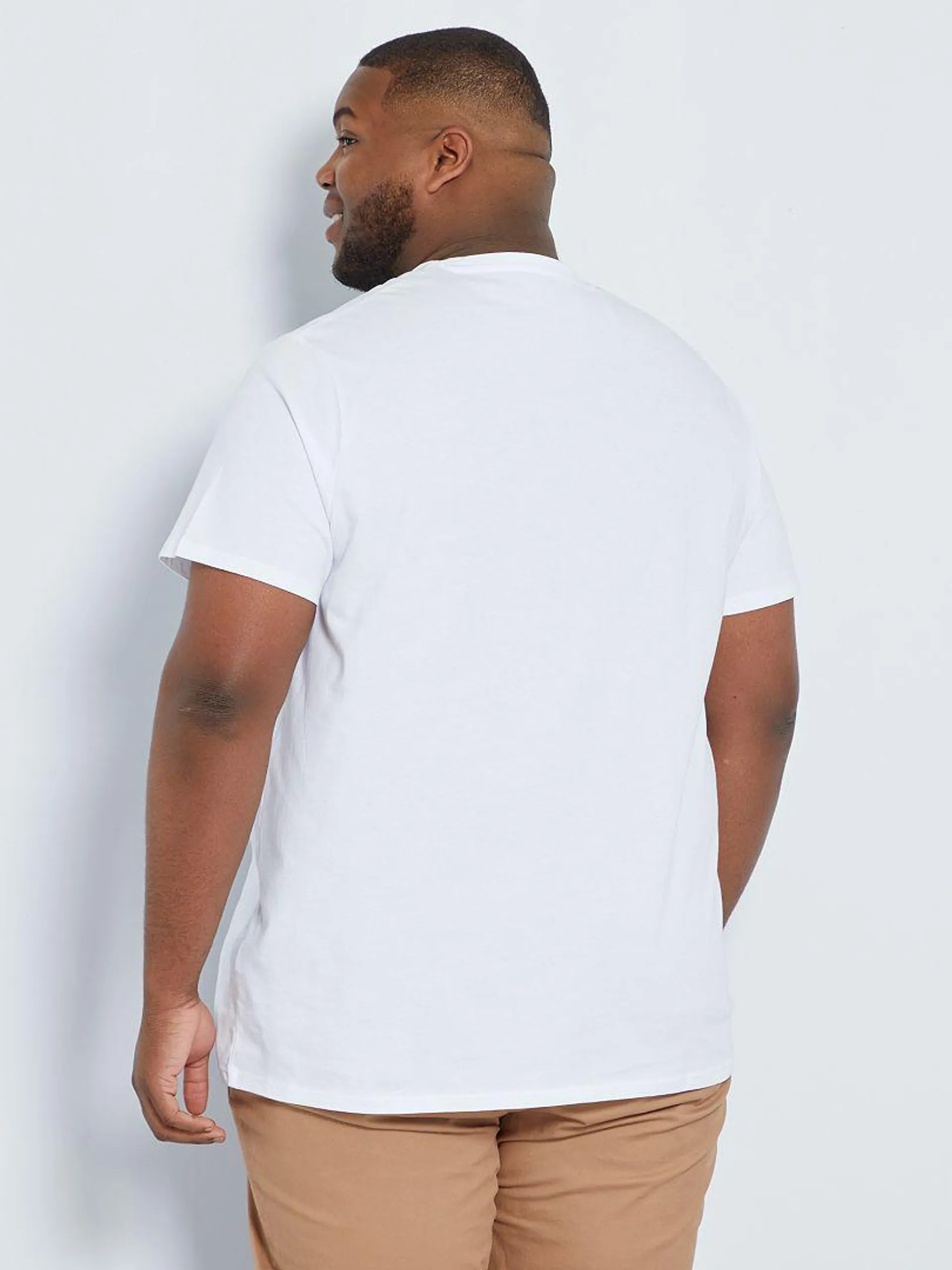 T-shirt scollo a V - Bianco