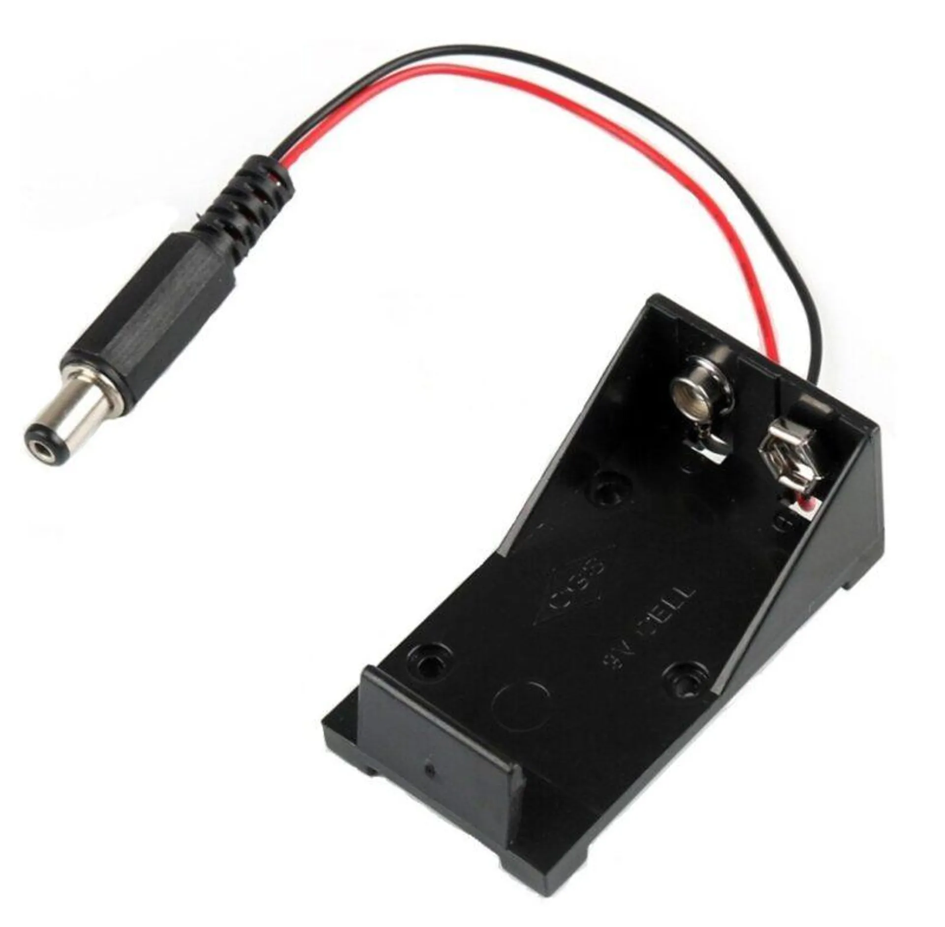 Portabatteria 9 volt con plug DC