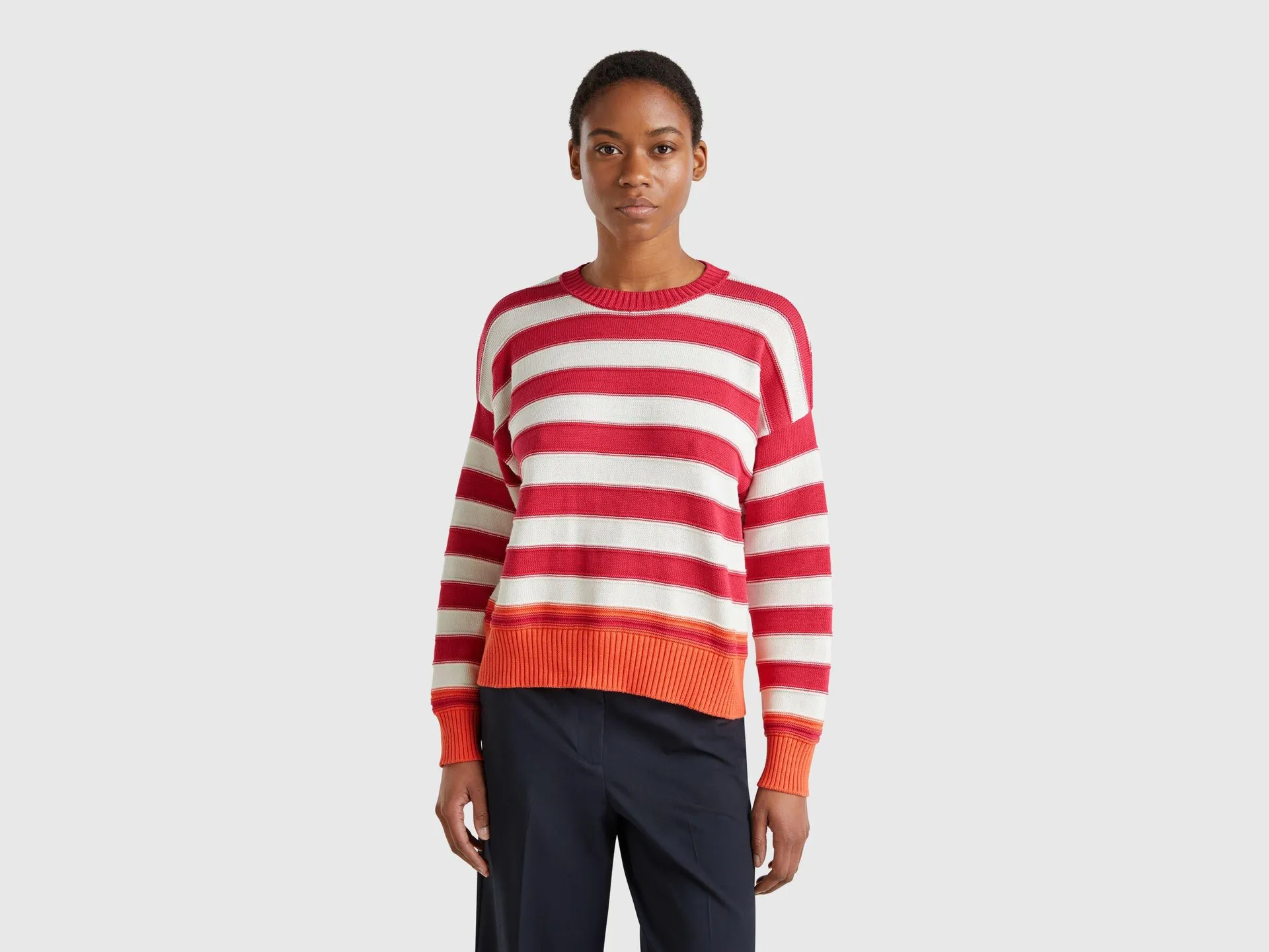 Maglia a righe in cotone tricot