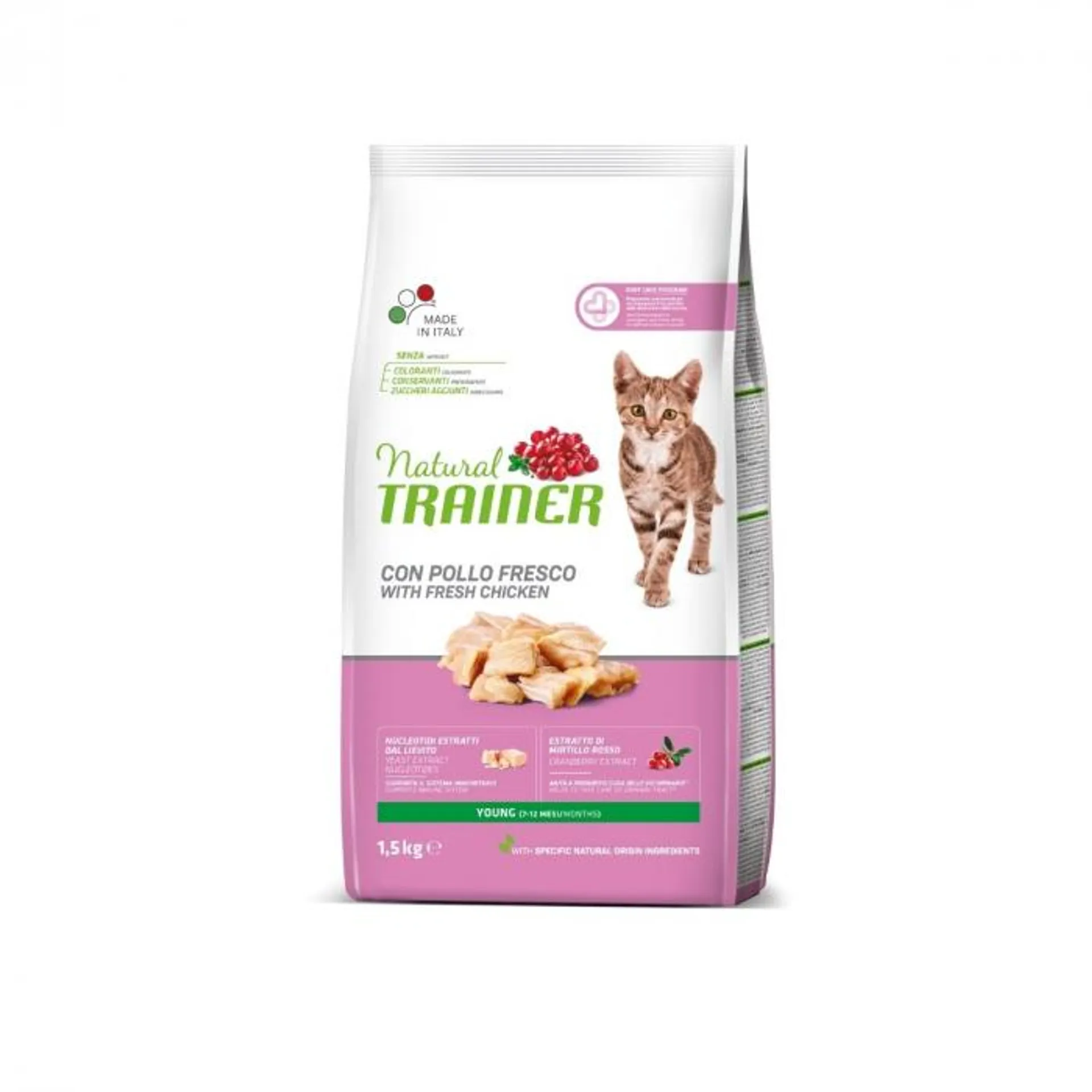 Natural Trainer Young Cat croccantini per gatti Pollo 1,5kg