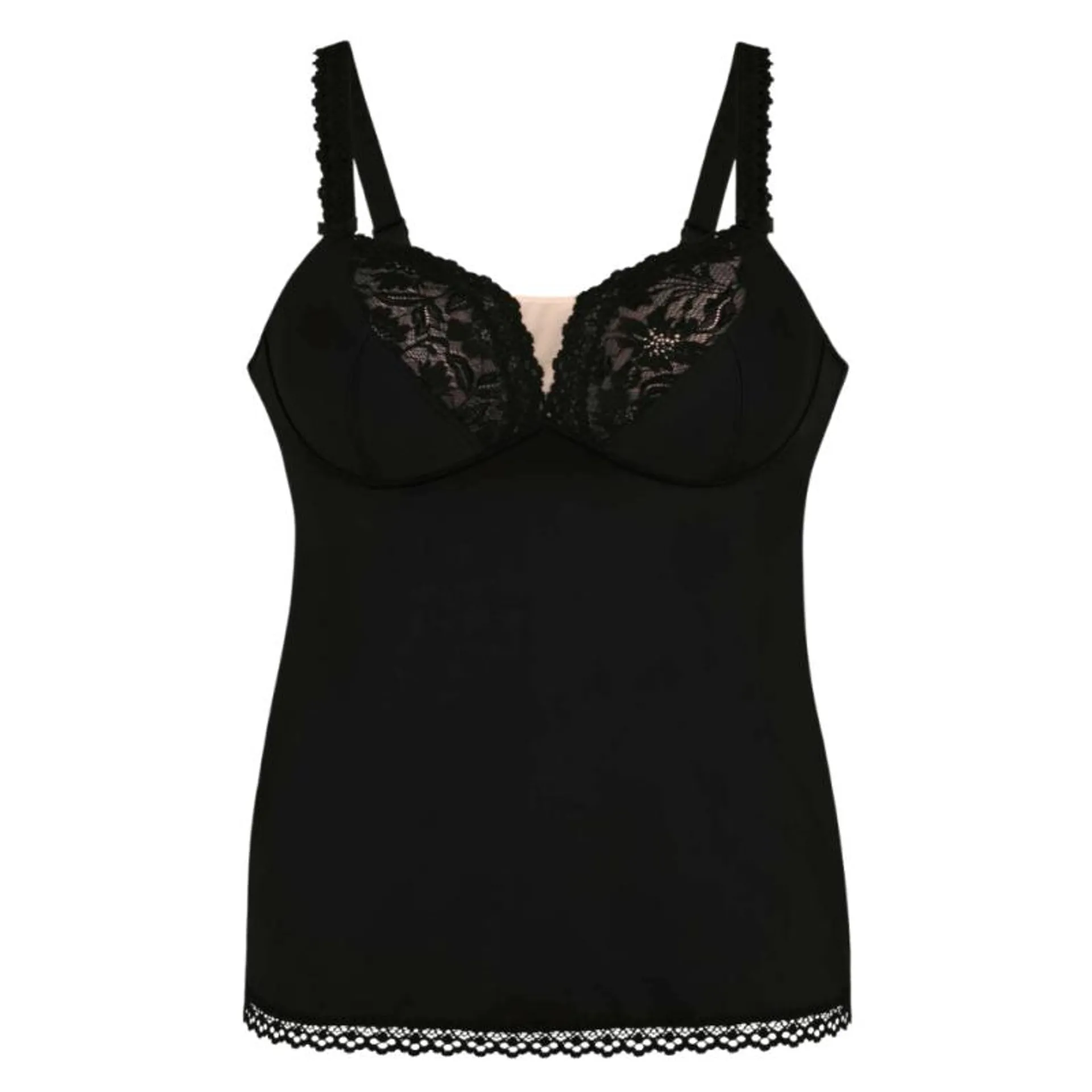 ANI0669.001 - Canotta con reggiseno integrato Helen in microfibra - nero