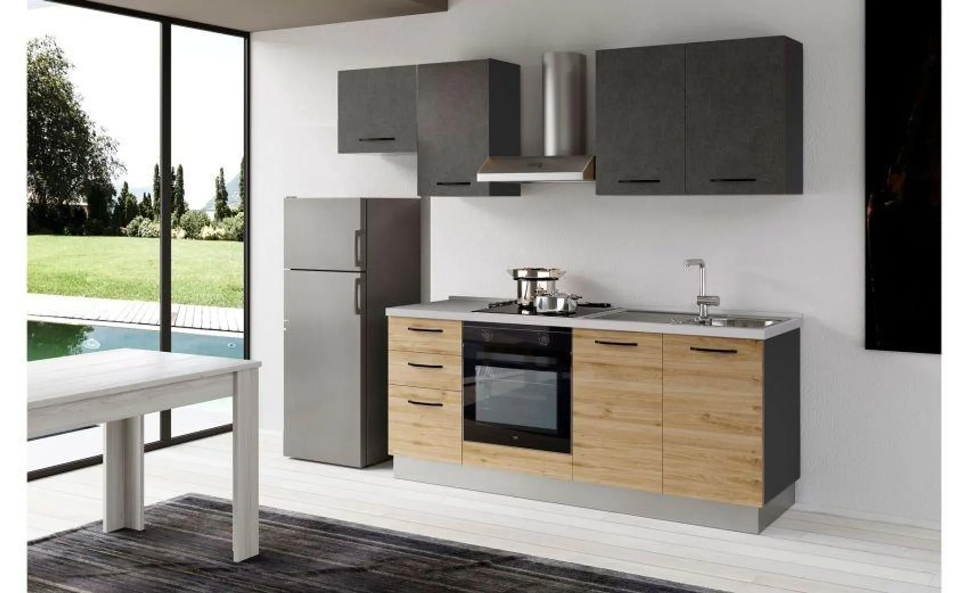 Gilda 2.0 cucina 255 cm colore rovere cadiz e portland