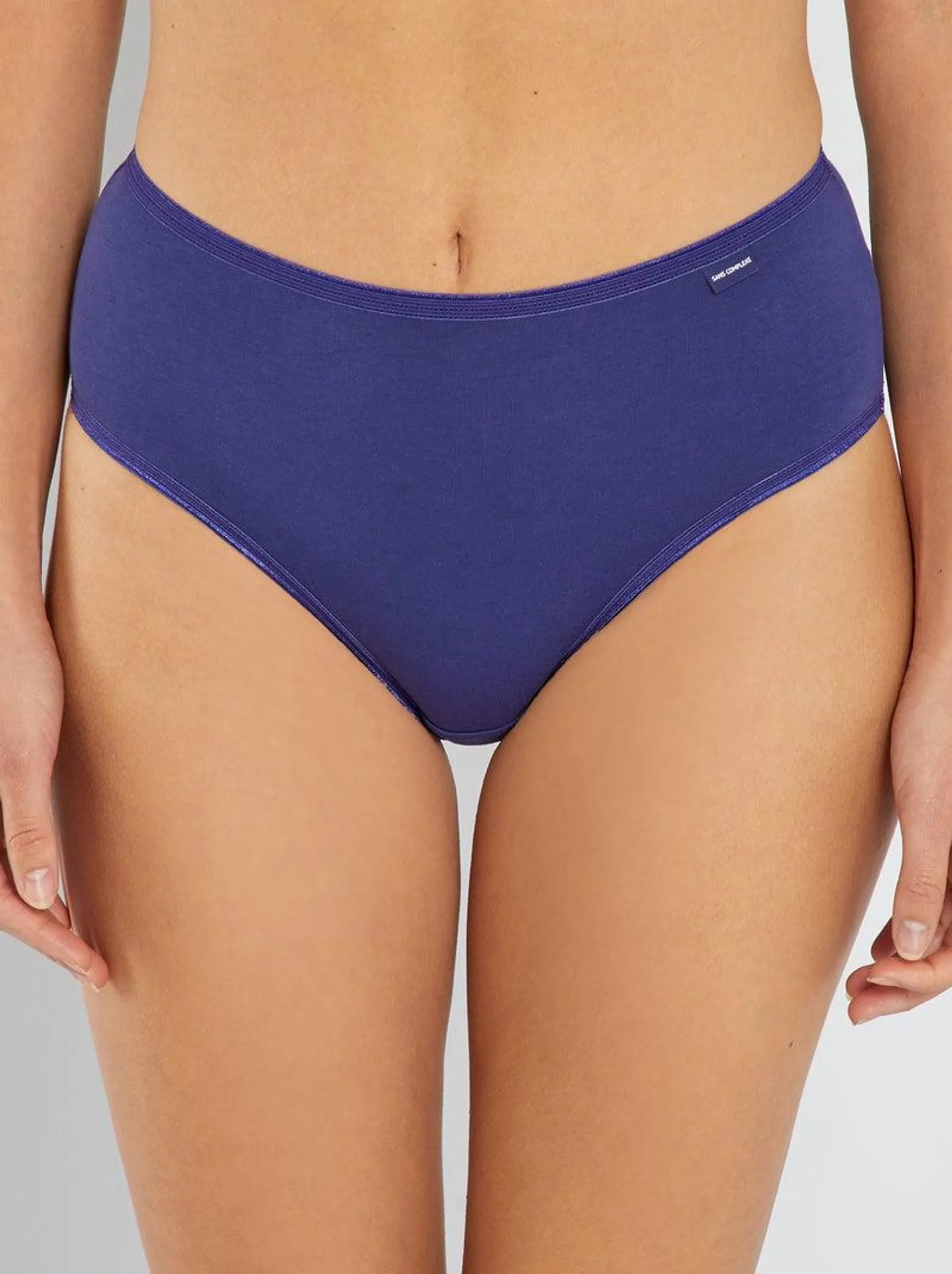 Set di 3 slip a vita alta 'Sans Complexe' - BLU