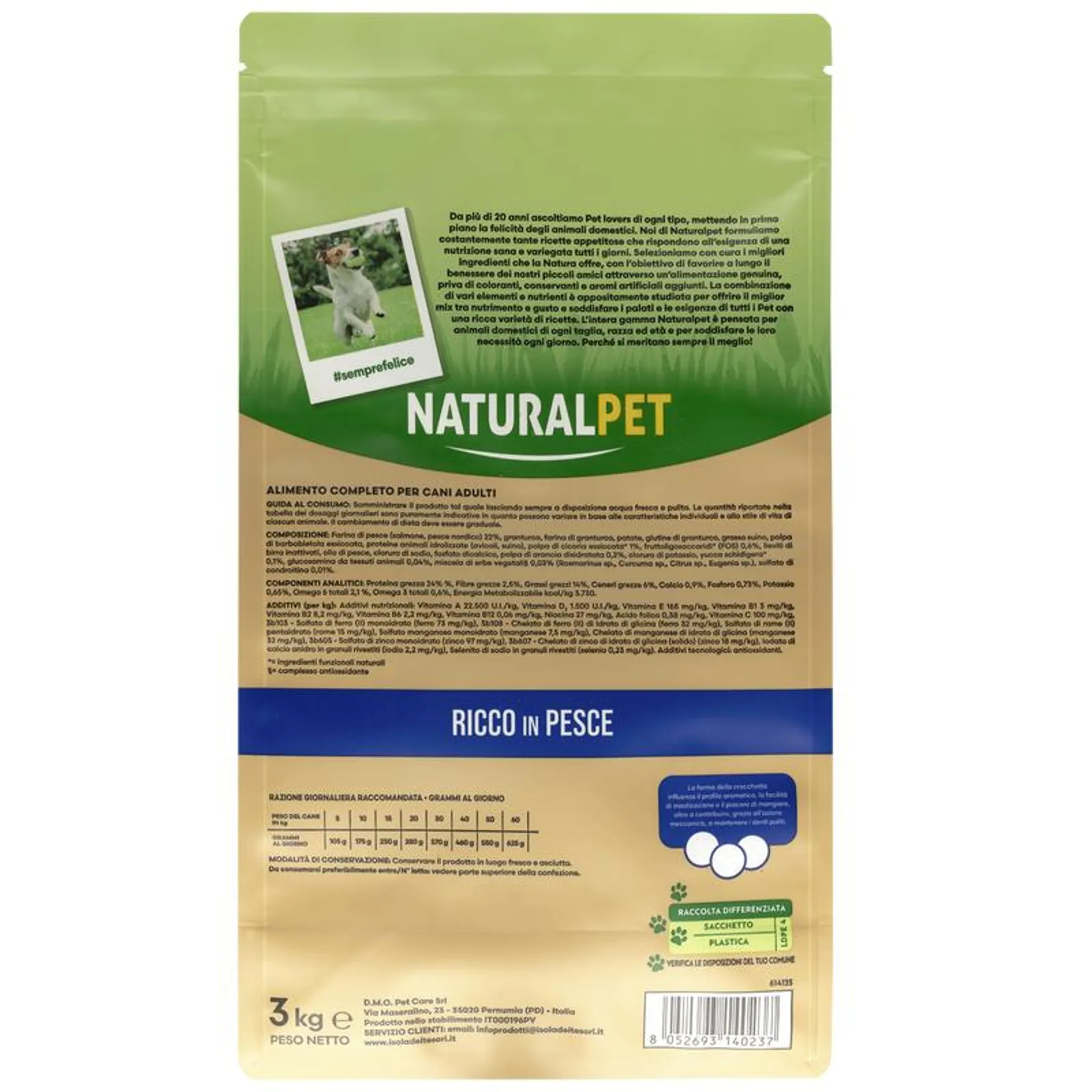 Naturalpet Premium Dog Adult Medium&Large ricco in Pesce 3kg