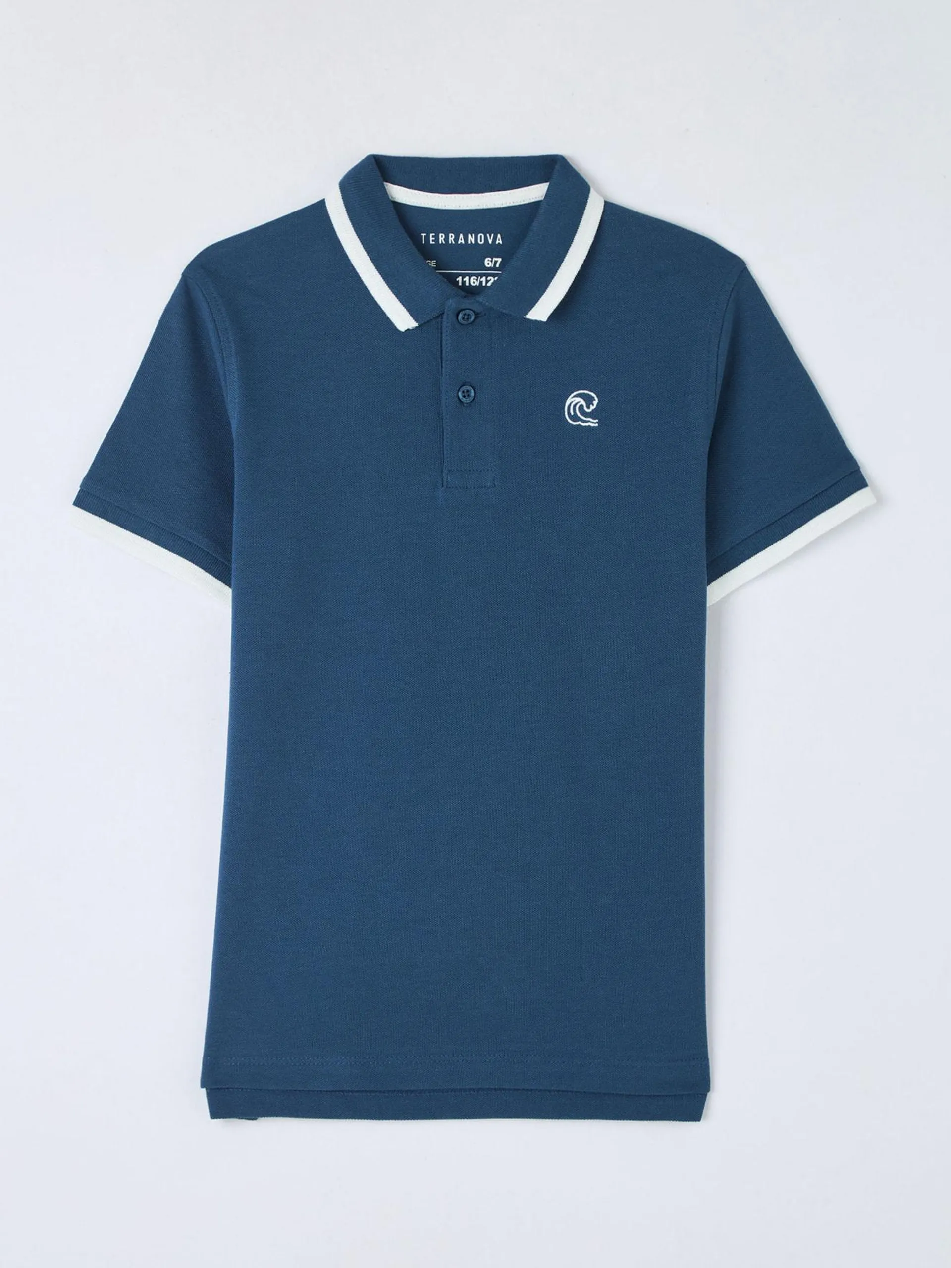 T-shirt polo tinta unita Blu denim scuro