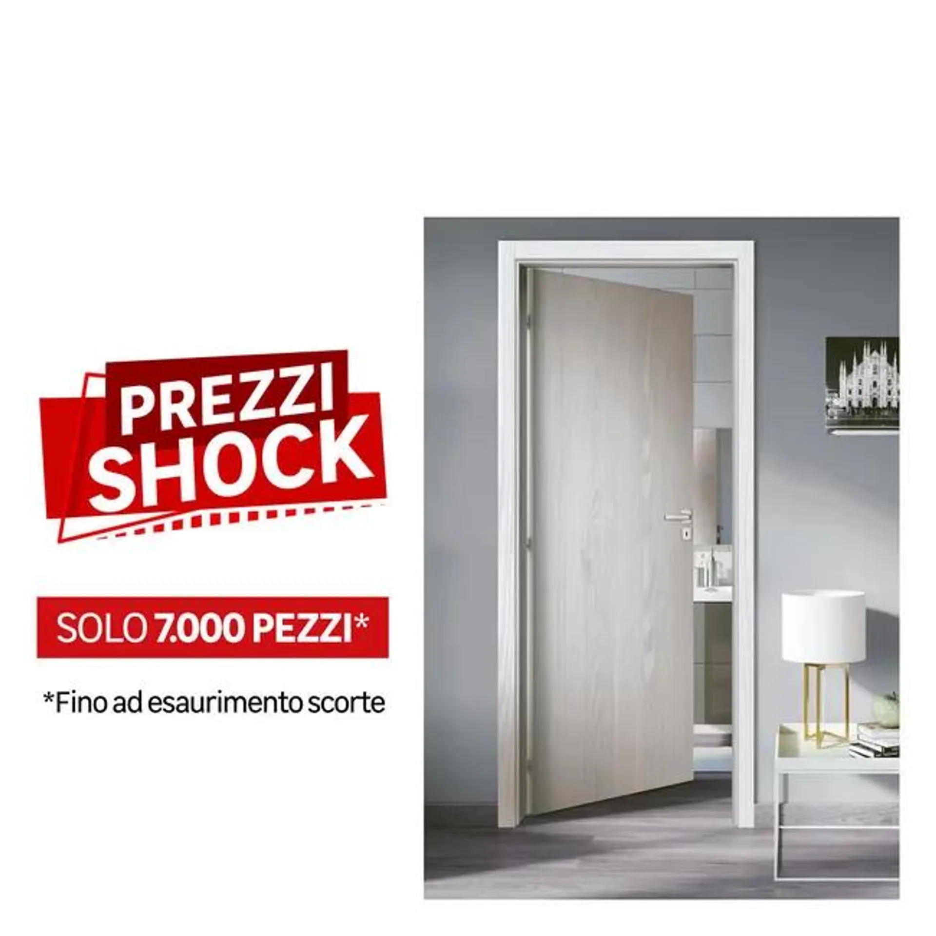 Porta battente Siberian avorio L 80 x H 210 cm reversibile