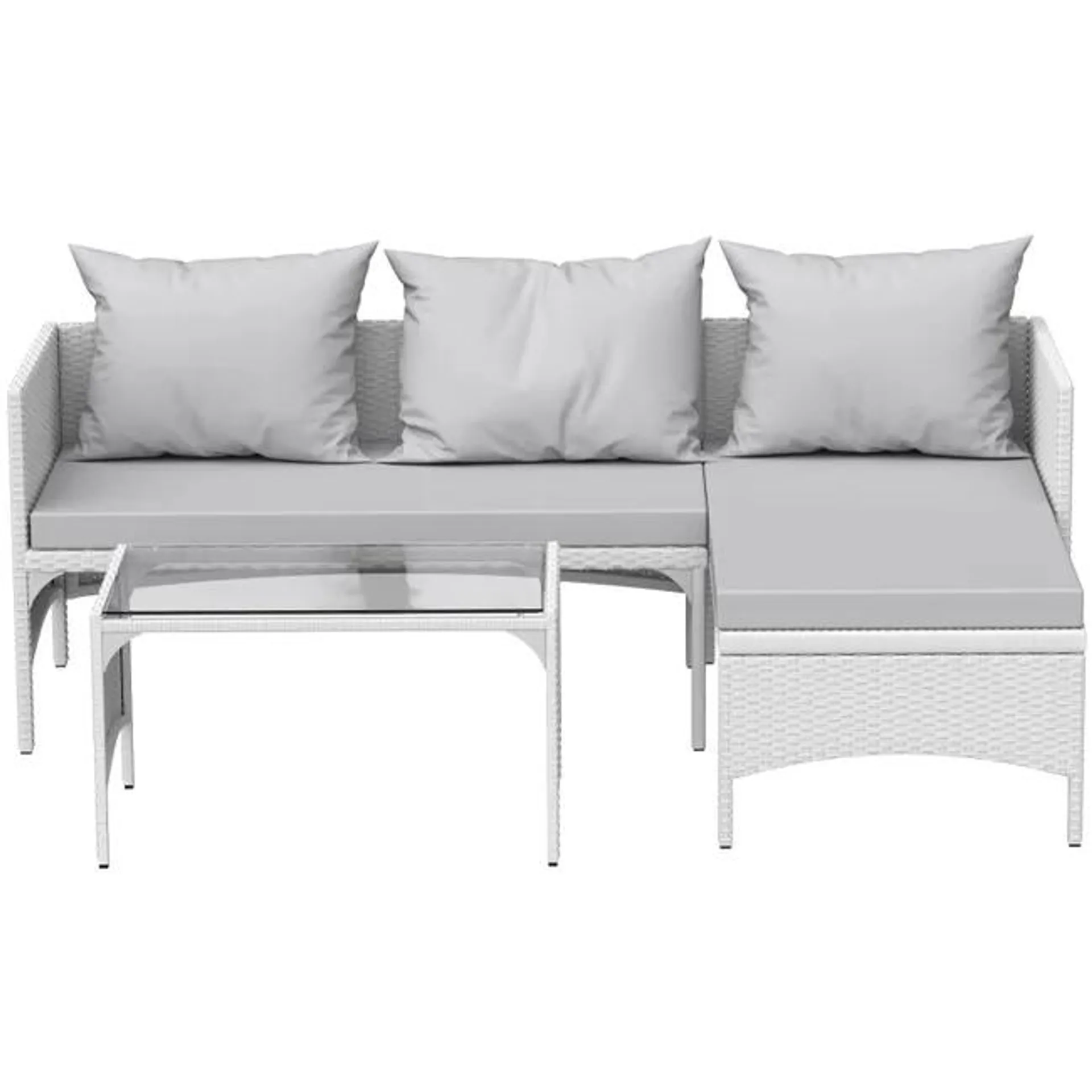 RATTANTREE Set di mobili da giardino da 4 pezzi, sedie da salotto da patio, mobili da esterno morbidi e robusti, grigio