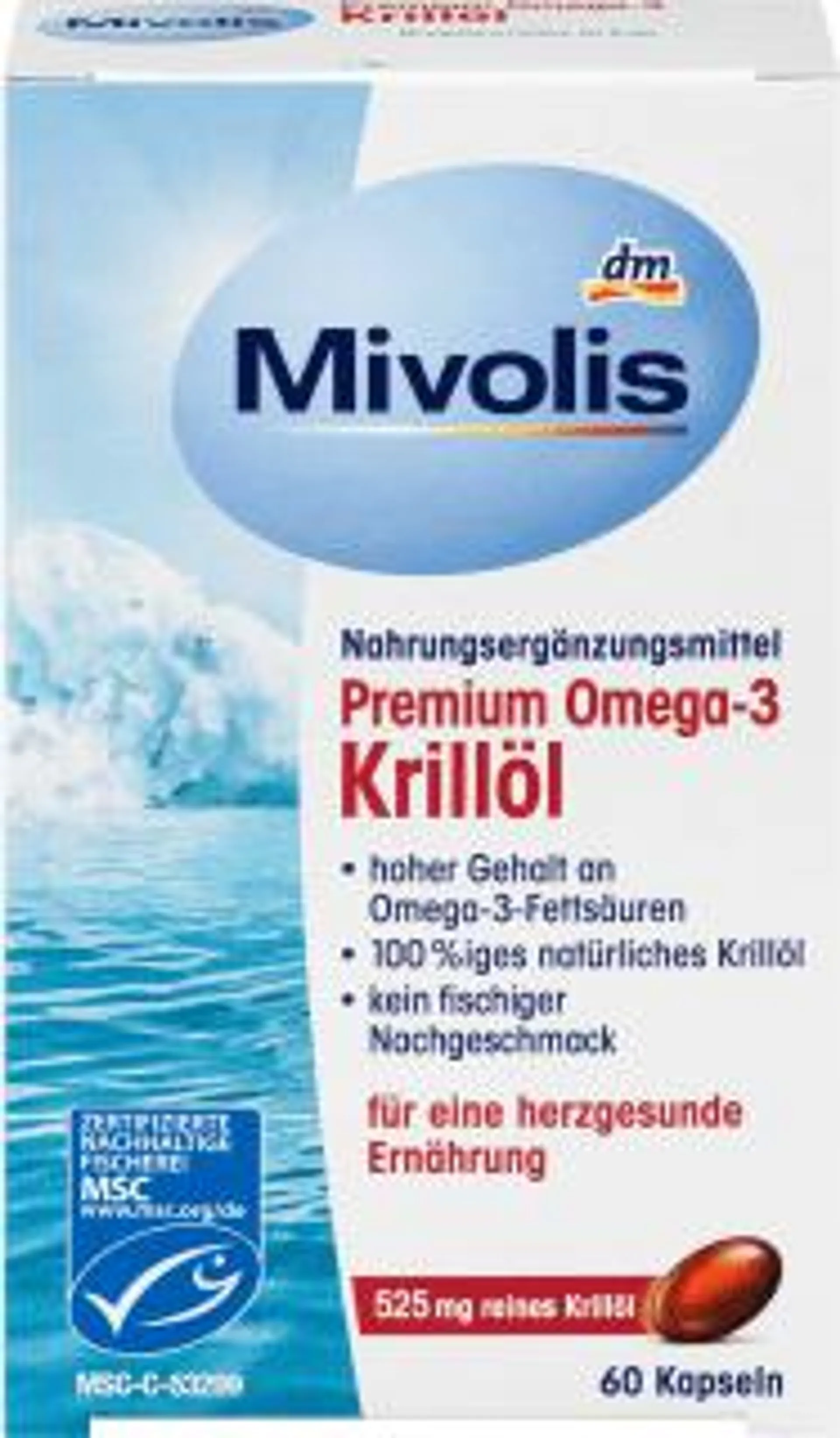 Olio di krill con omega-3 in capsule, 45 g