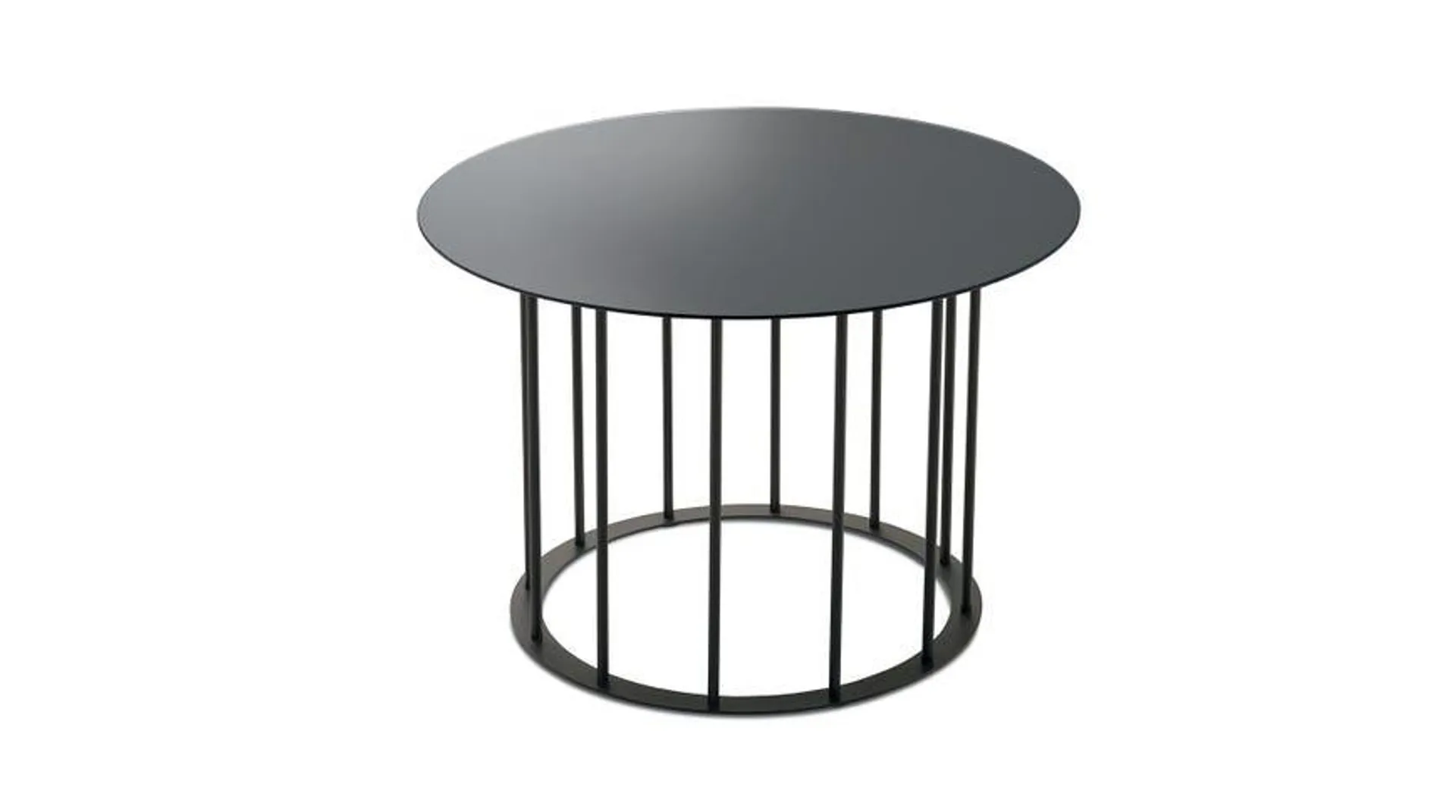 Chic tavolino rotondo Ø 60 metallo nero e piano grigio