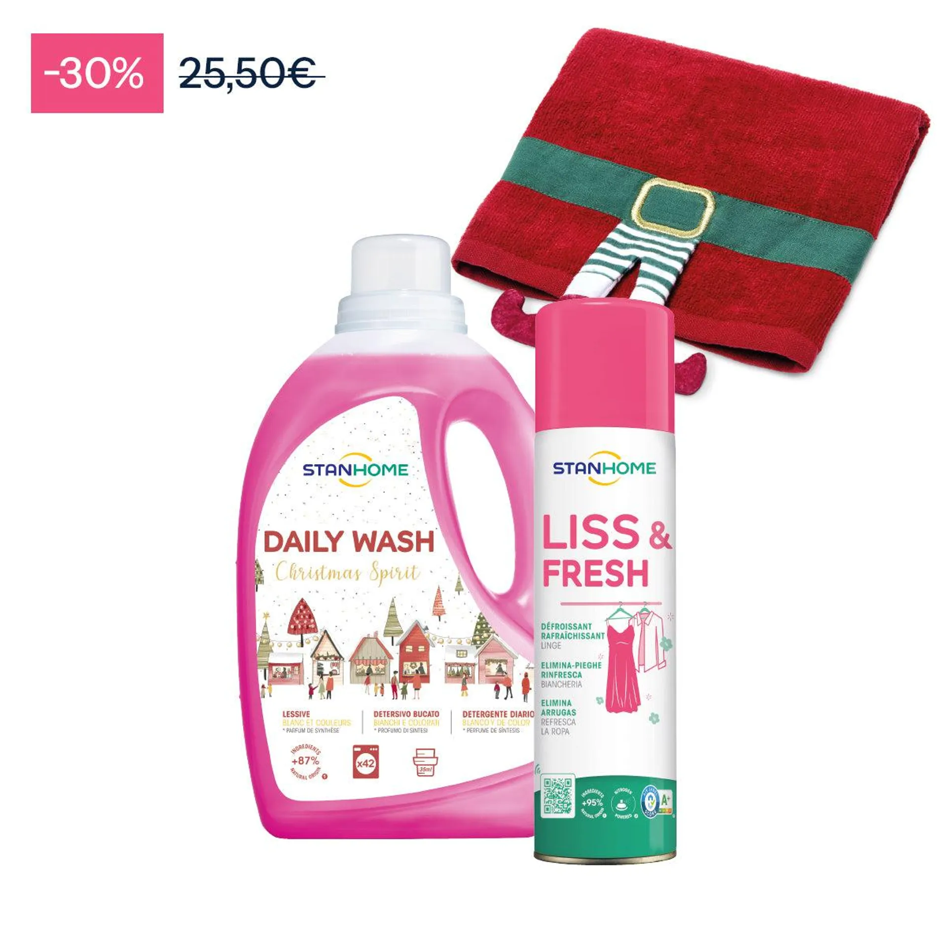 Set Natale con Daily Wash, Liss&Fresh e simpatico asciugamano elfo