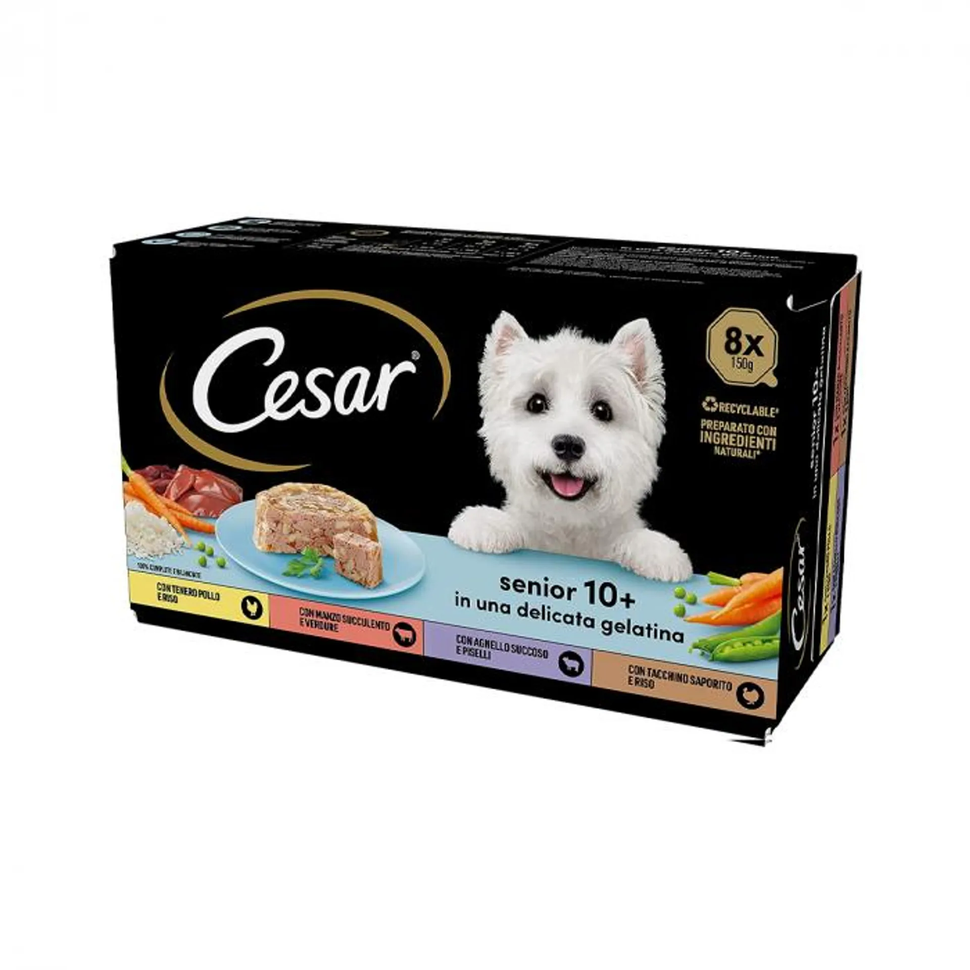 Cesar cibo umido per cani senior multipack 8 x 150 gr