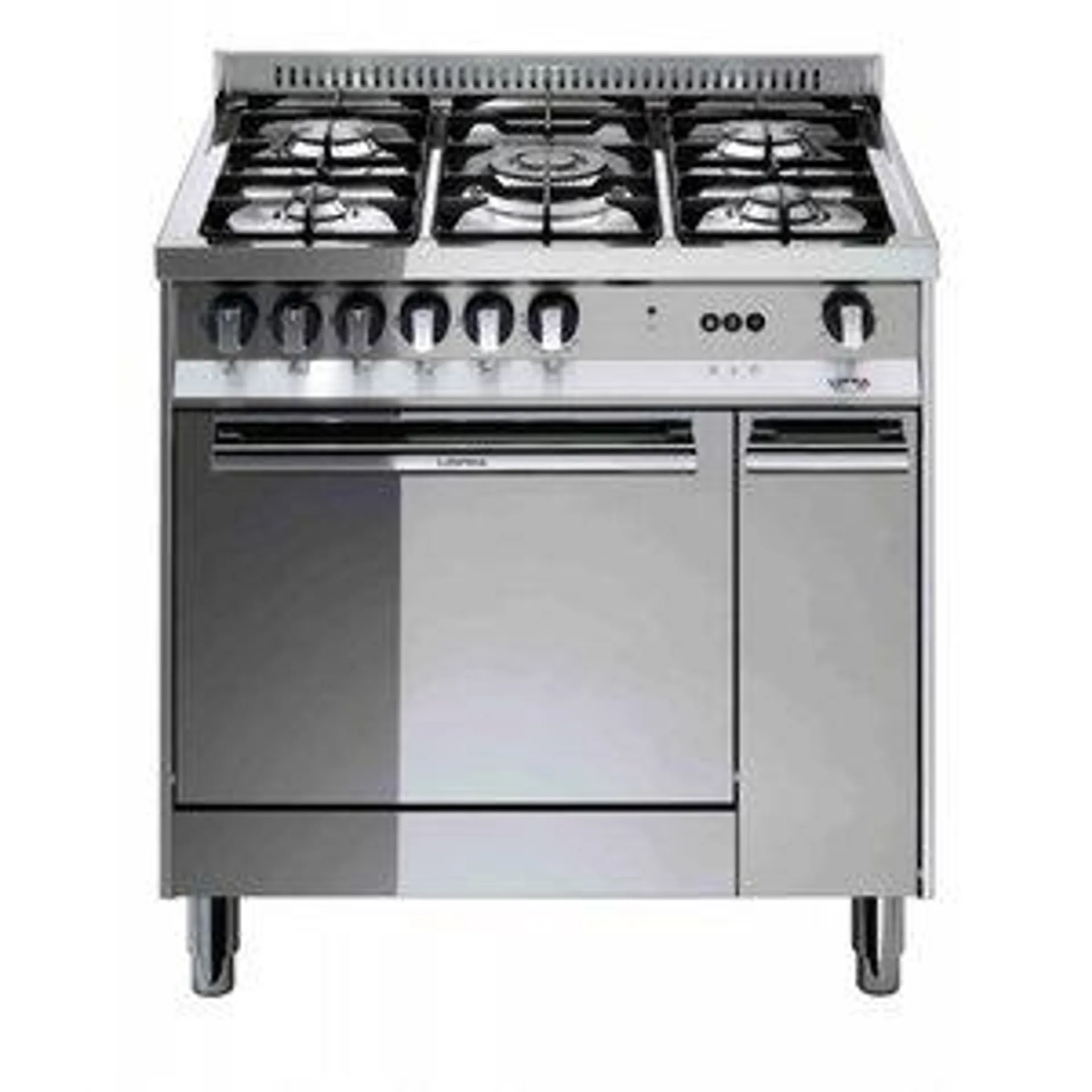 CUCINA 80X60 4FUOCHI + 1TRONCO CORONA FORNO GAS VENTILATO INOX