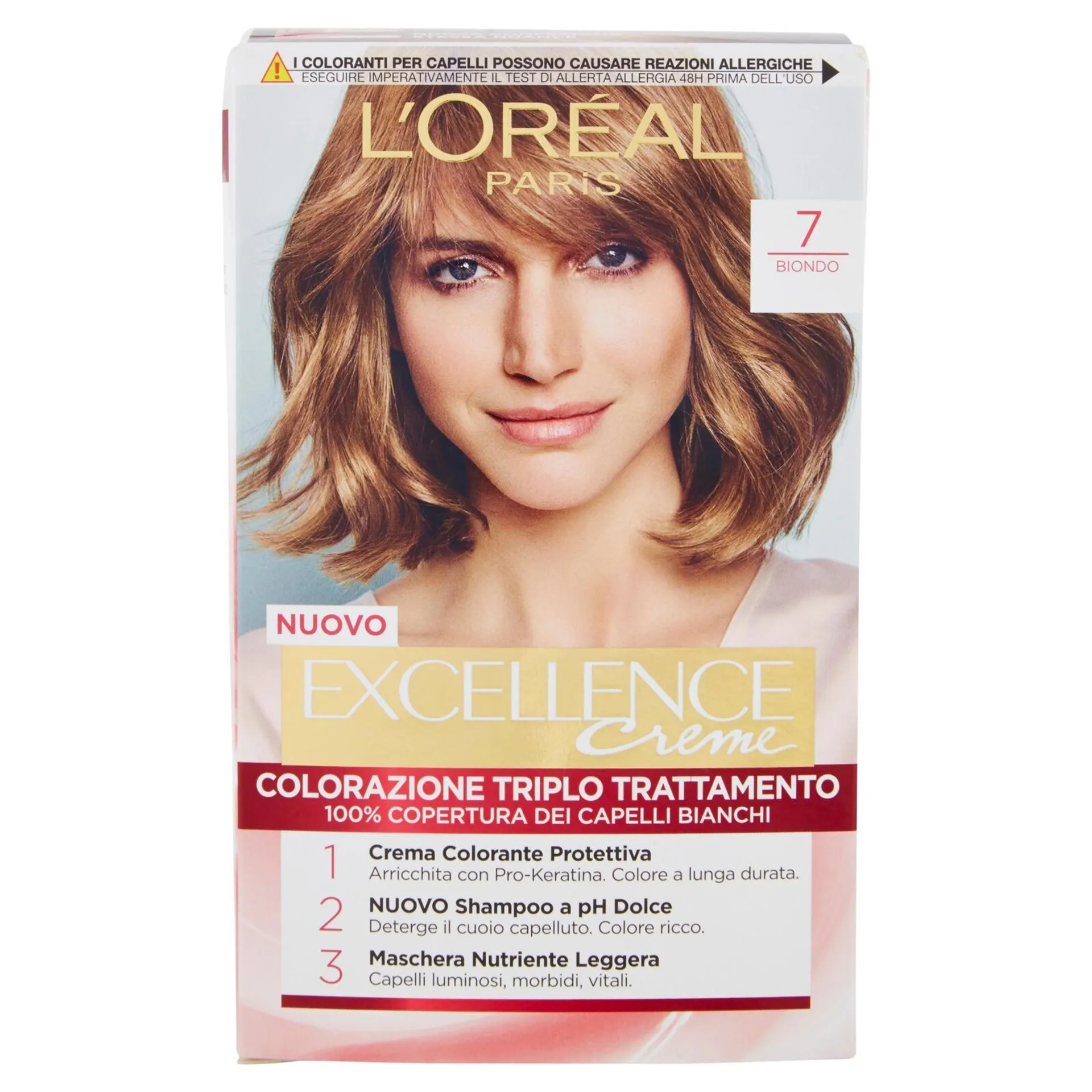 L'Oréal Paris Excellence Crema colorante triplo trattamento avanzato, 7 Biondo