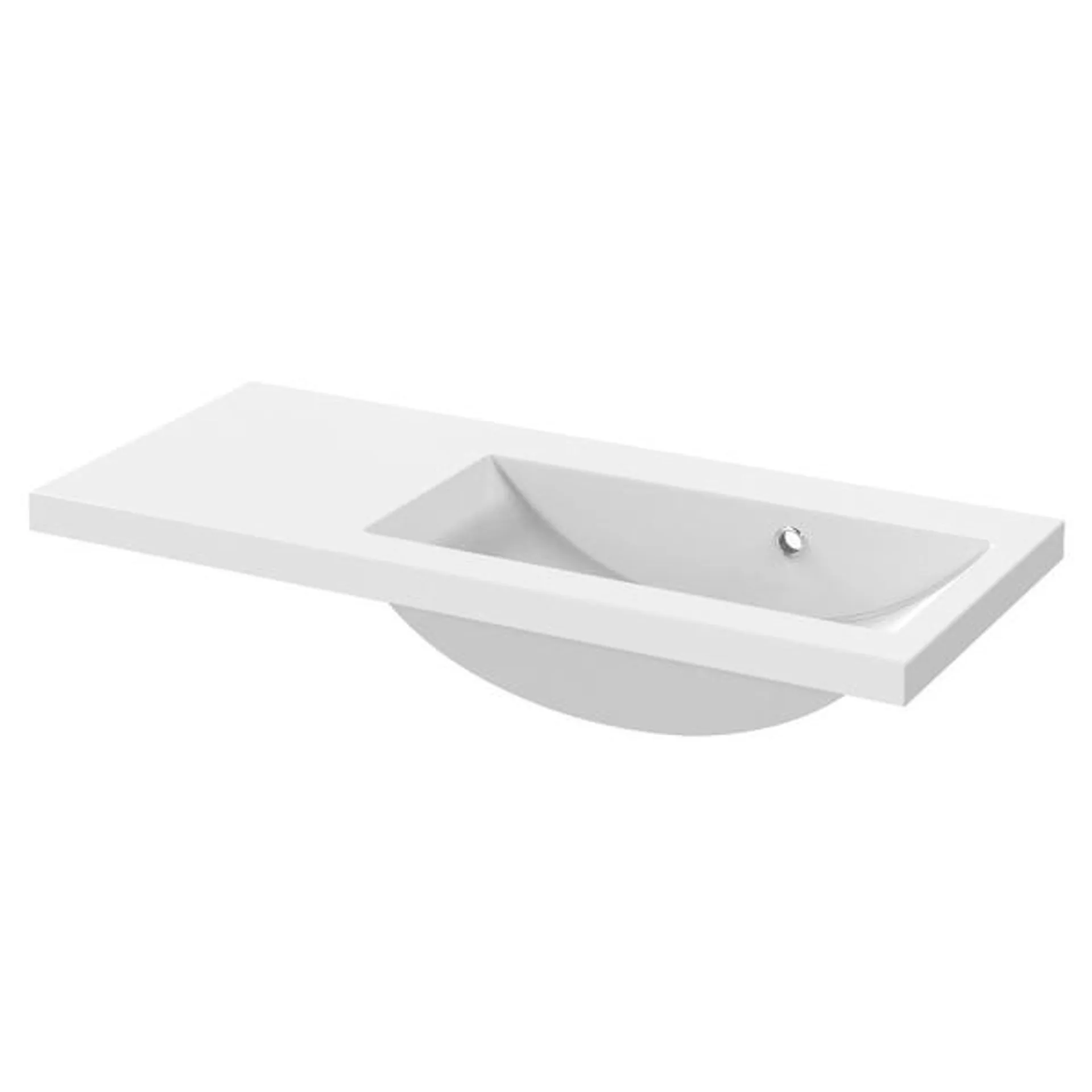 Lavabo da incasso miami vasca a destra in marmoresina bianco 90x39x2 cm (lxpxh)