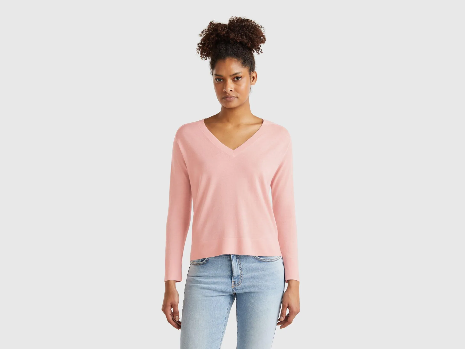 Maglia con scollo a V in pura lana Merino