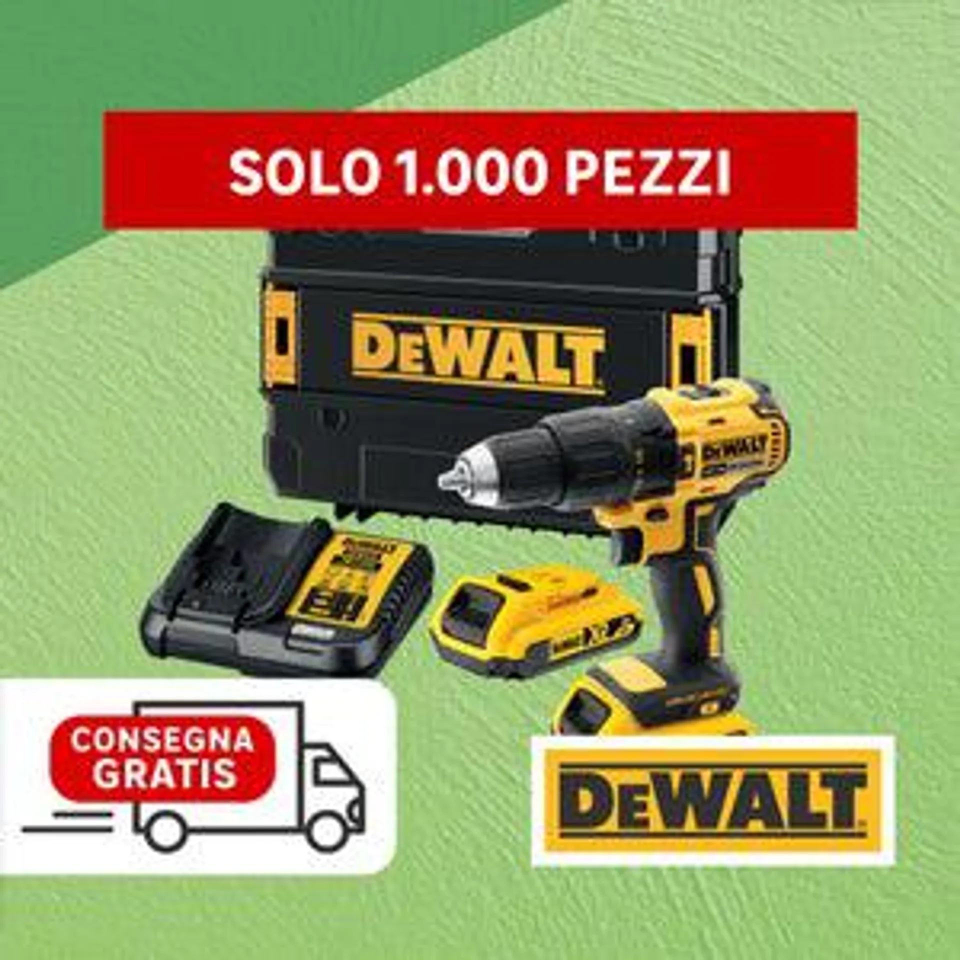 Trapano a percussione a batteria DEWALT DCD778D2T 18 V, 2 Ah, 2 batterie con valigetta